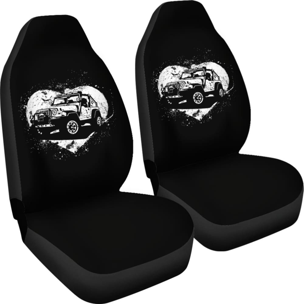Premium Love Heart Jeep Car Seat Covers - Waterproof & Universal Fit for Wrangler, Cherokee, Grand Cherokee - Perfect for Valentine's Day Gifts & Couples Road Trips