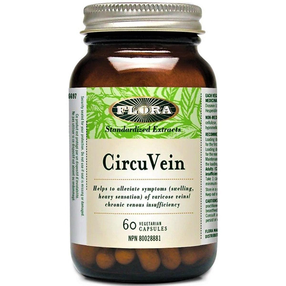 Flora CircuVein 60 Veggie Caps - Natural Circulation Support Supplement for Legs & Veins - Supports Healthy Blood Flow & Vascular Function - Perfect for Travelers, Office Workers & Active Lifestyles