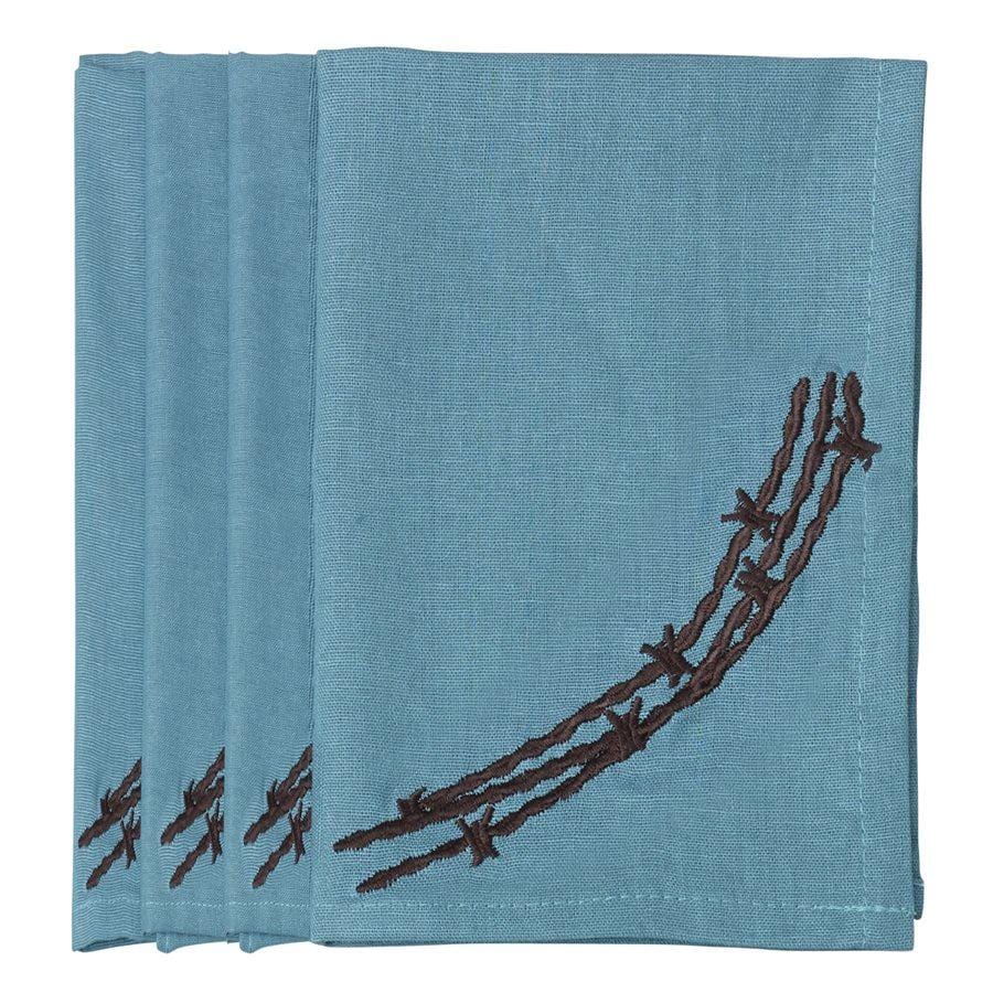Barbwire Turquoise Napkins Set of 4 - Elegant Dinnerware for Parties, Weddings & Home Decor