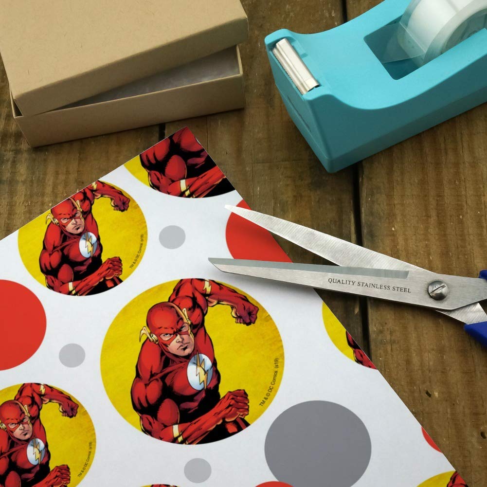 The Flash Gift Wrap Paper Roll - DC Comics Superhero Wrapping Paper for Birthdays, Holidays & Special Occasions - Perfect for Comic Book Fans & Collectors