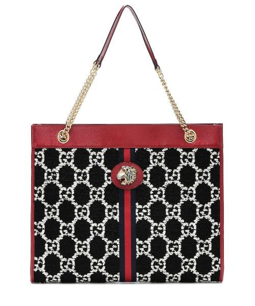 Gucci Rajah GG Tweed Large Tote Bag for Women - Black & White Checkered Pattern Designer Handbag - Perfect for Work, Travel & Everyday Luxury Fashion Accessory