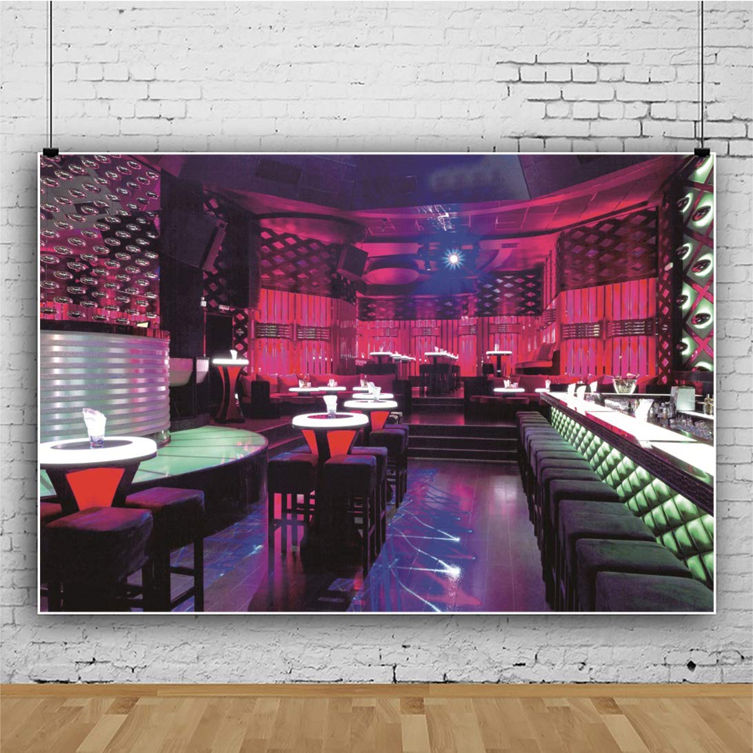 CSFOTO 10x6.5ft Night Club Backdrop - Disco Party Background for Bars, Dance Floors, Ballrooms & Fashion Shows - Perfect for Stripper Pole Photography & Club Events