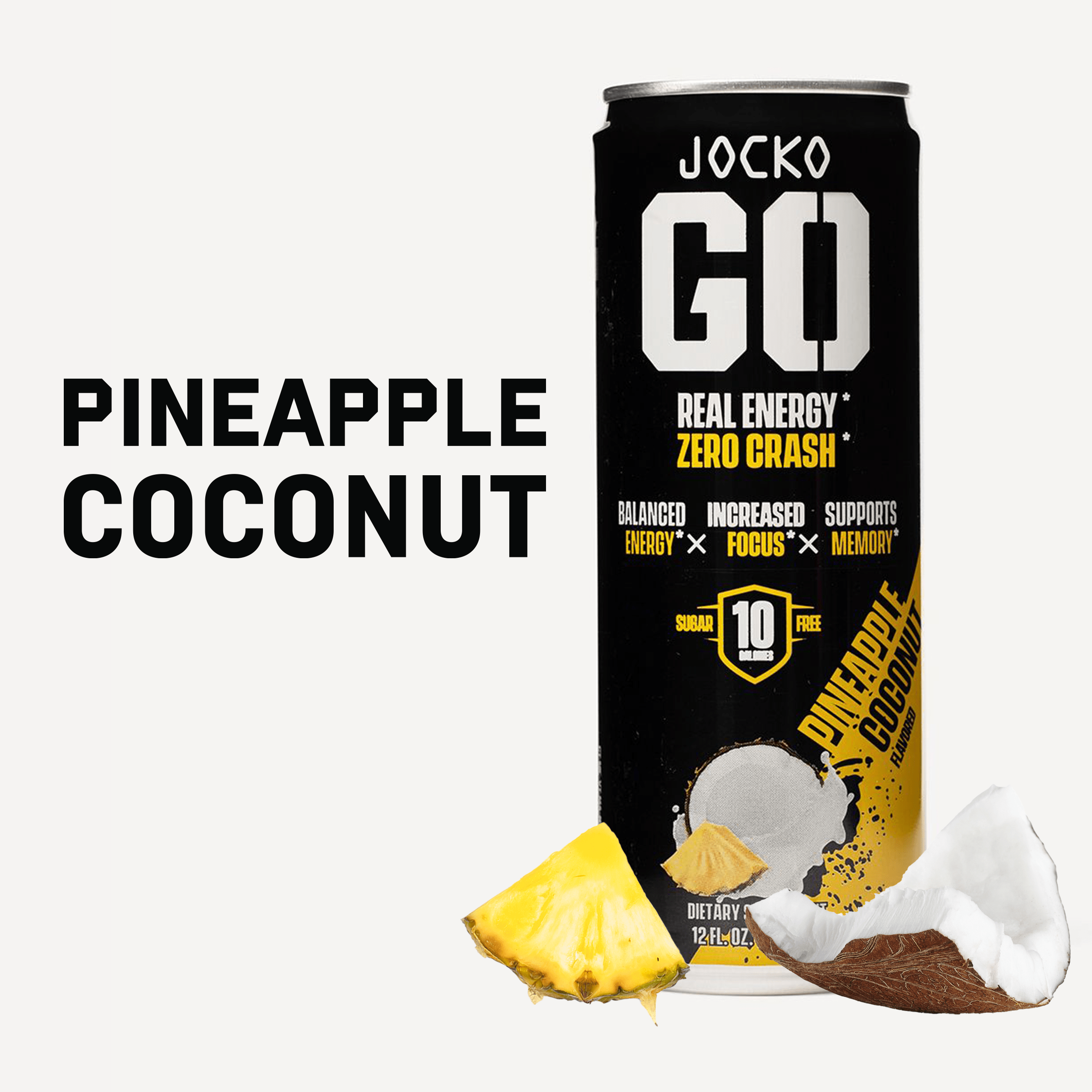 JOCKO GO Energy Drink - 12 Pack | Sugar-Free Pre Workout & Post Workout Supplement | Boost Energy & Focus for Gym, Running & Fitness