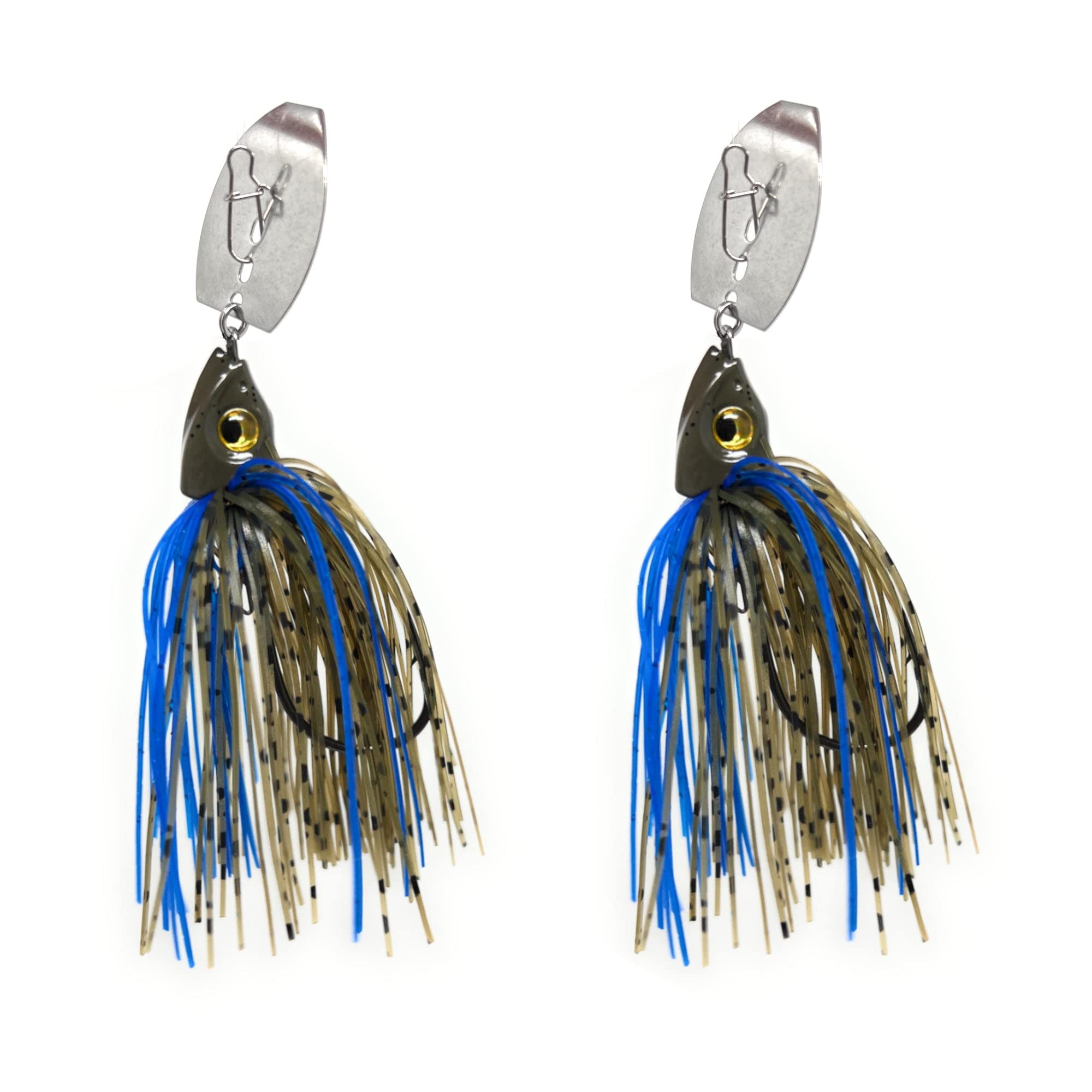Reaction Tackle Tungsten Bladed Jig Heads for Bass Fishing - Premium Swimbait Jigs for Large/Smallmouth Bass, Trout, Walleye - Chatter Sound Vibrating Spinner Bait Lures (2-Pack) - Perfect for Freshwater Fishing & Tournament Angling