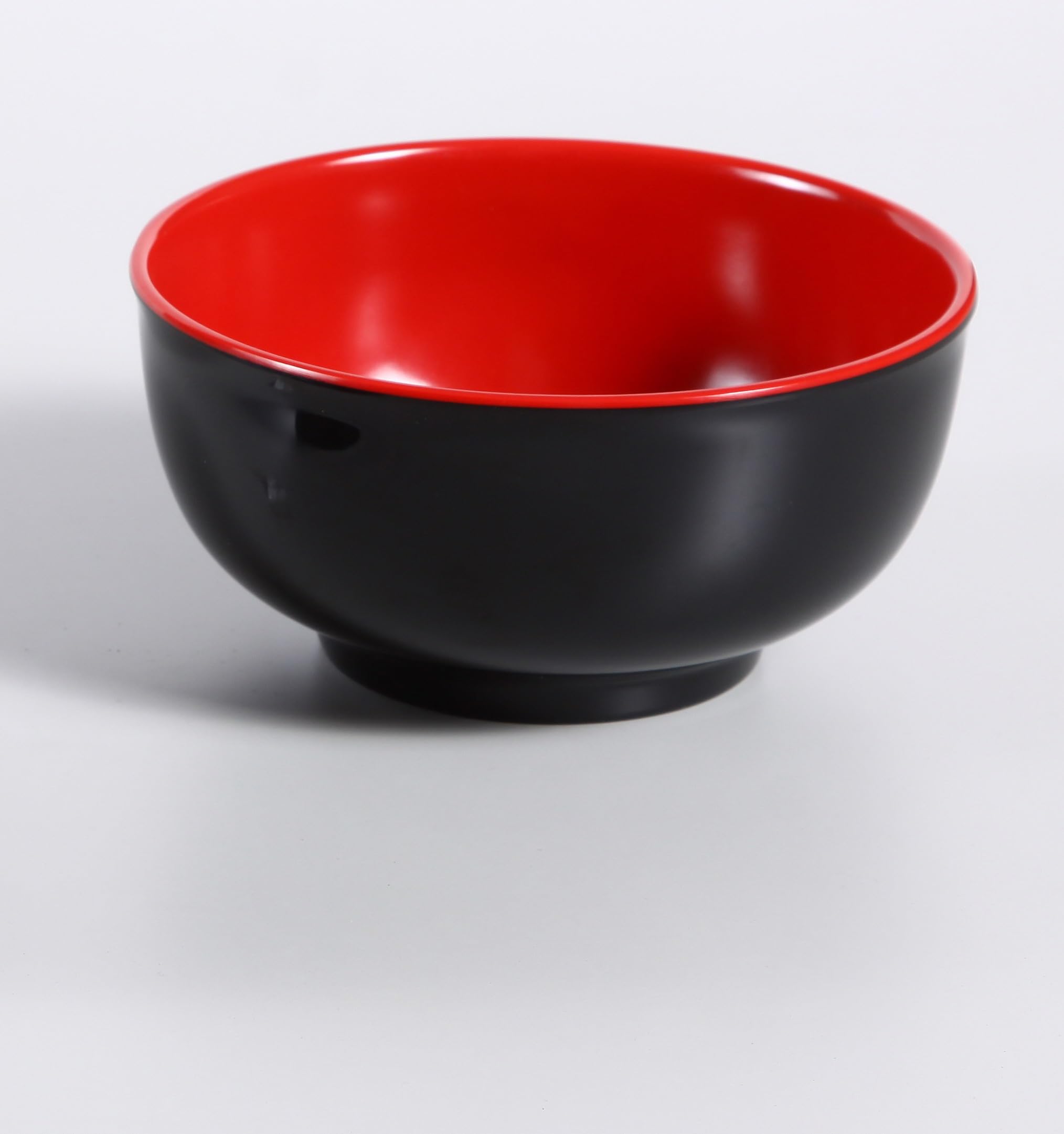 Yanco CR-560 Black and Red Melamine Bowl Set - 22oz Capacity, 6.5