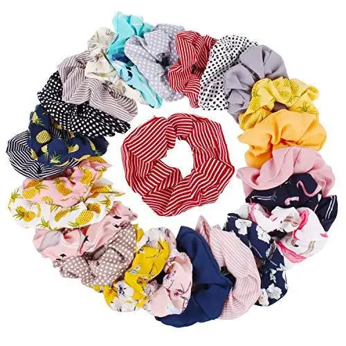 Soft Chiffon Hair Scrunchies Set - 12 Pack No Damage Hair Ties for Women & Girls - Perfect for Workouts, Yoga, Office & Everyday Use