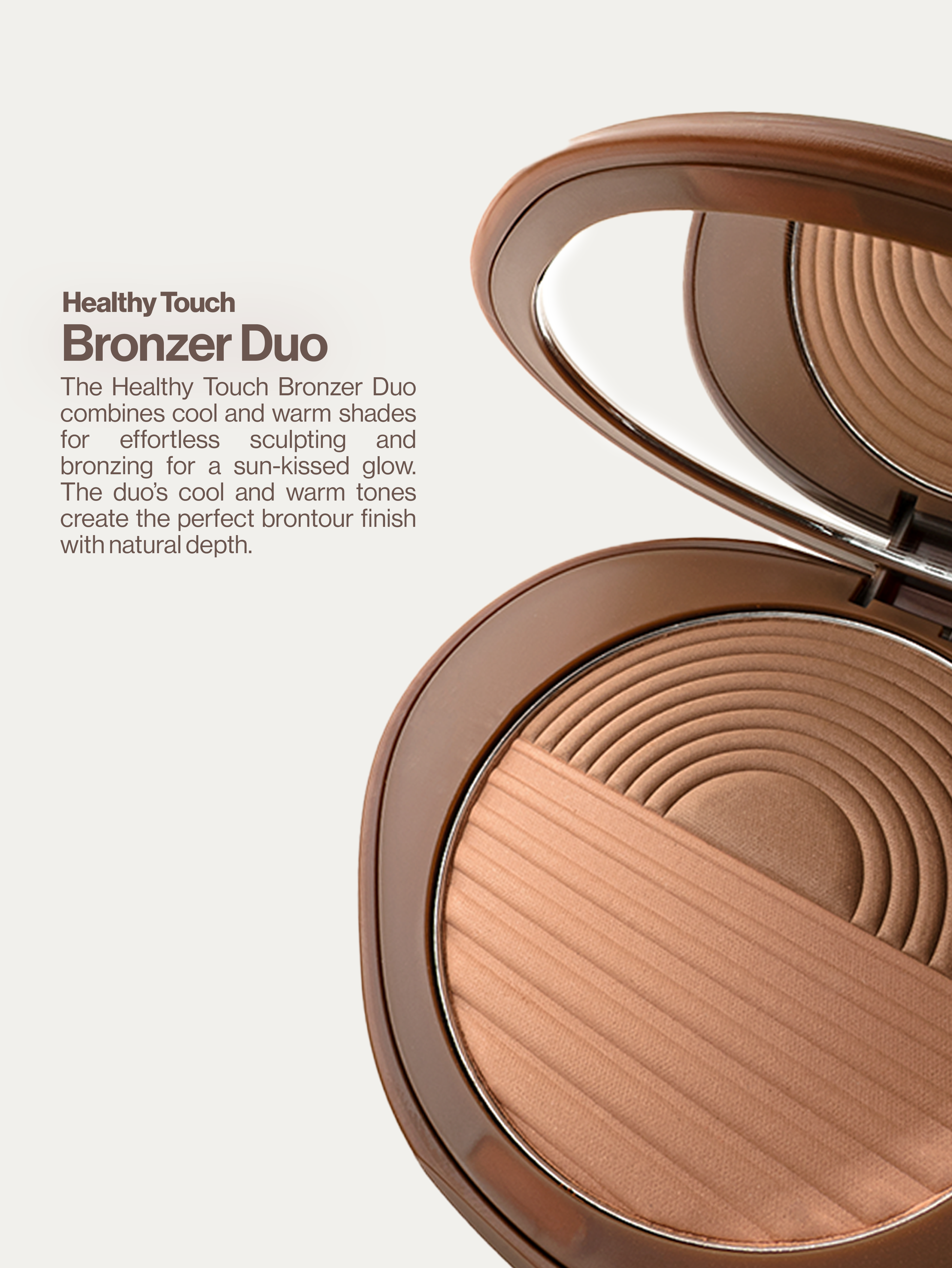 Professional Healthy Touch Bronzer & Contour Brush Set - Vegan Makeup Brushes for Flawless Face Sculpting | Perfect for Contouring, Highlighting & Blending (Ideal for Daily Makeup & Professional Artists)
