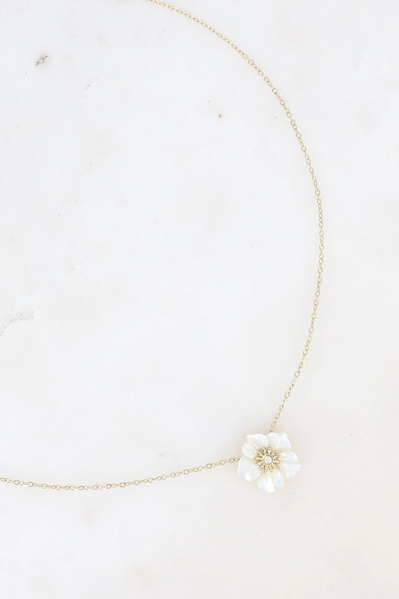 Pearl Flower and Crystal Pendant Necklace - Elegant Women's Jewelry for Parties, Weddings & Special Occasions