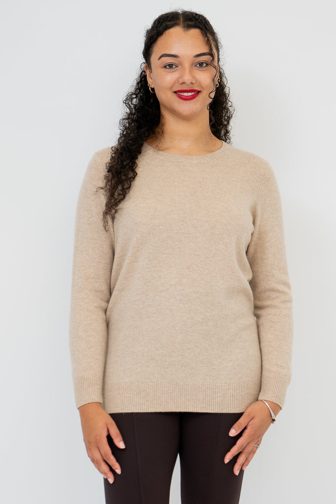 Kamila Women's Wool Cashmere Sweater in Camel Color - Soft & Warm Winter Pullover for Casual Outfits & Office Wear