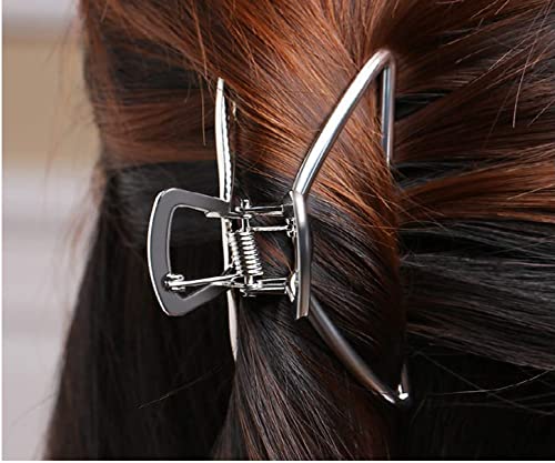 Agnirva 6-Pack Metal Hair Claw Clips for Women - Multi-Design Banana Hair Clips, Non-Slip Hair Accessories (4.5 x 4.3 cm) - Perfect for Ponytails, Buns & Everyday Hairstyles
