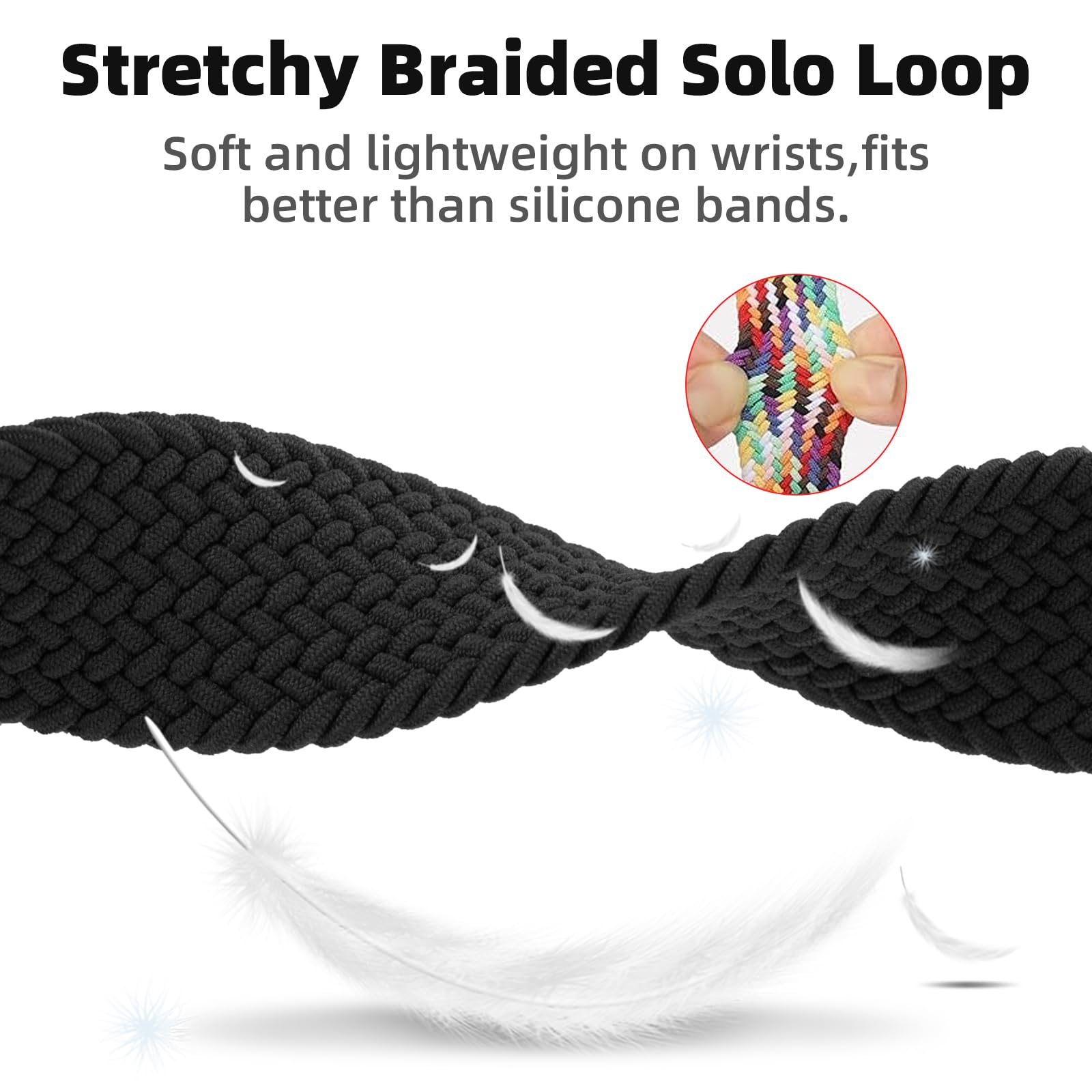 Braided Stretch Watch Band Compatible with Gabb Watch 3e, 3, 2, 1 - Adjustable Solo Loop Nylon Strap for Kids, Boys & Girls - Perfect for School, Sports & Everyday Wear