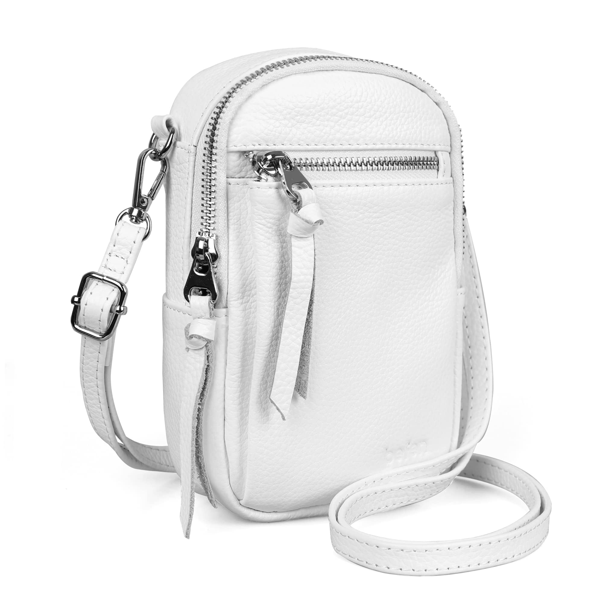Befen Women's Genuine Leather Crossbody Bag with Phone Pocket - Stylish Wallet Purse for Everyday Use, Travel & Shopping