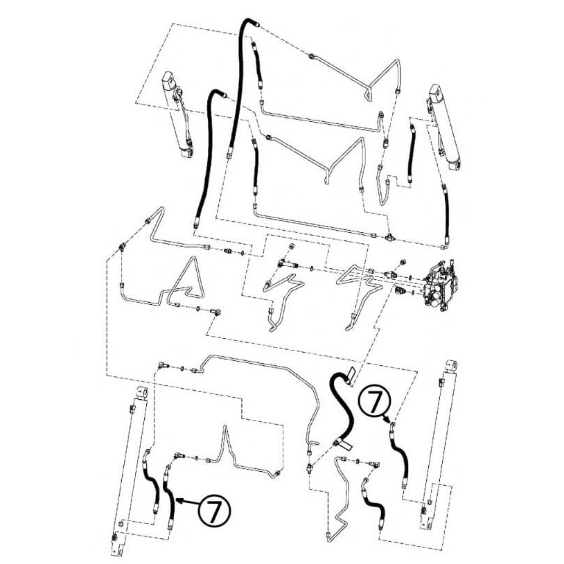 Bobcat 883 Hydraulic Hose for Loader Lift Cylinders - 7 Bore Ends | Heavy-Duty Replacement Part for Skid Steer Loaders - Perfect for Construction, Landscaping & Farm Equipment Repairs