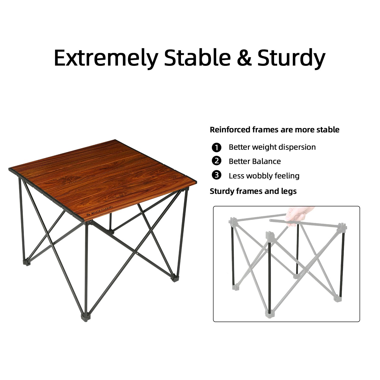 Ultralight Aluminum Folding Camping Table - Portable Compact Beach Picnic Table for Outdoor Camping, Hiking, Backpacking | Reinforced Frame, Medium Size | Perfect for Beach Parties, Backyard BBQs & Tailgating