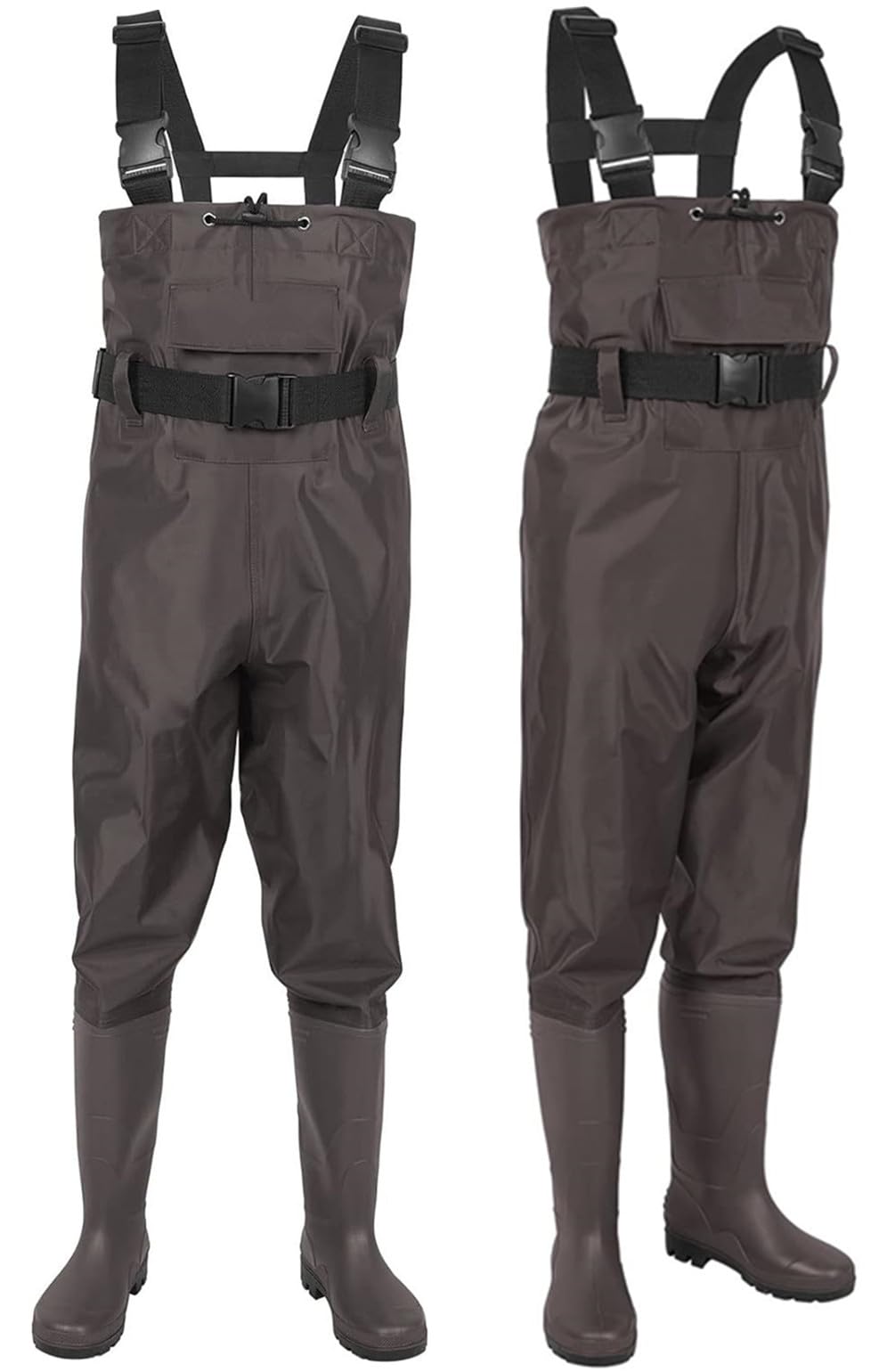 Waterproof Bootfoot Chest Waders for Men & Women - 3-Ply Nylon/PVC Fishing Waders - Ideal for Fly Fishing, Duck Hunting & Outdoor Water Activities