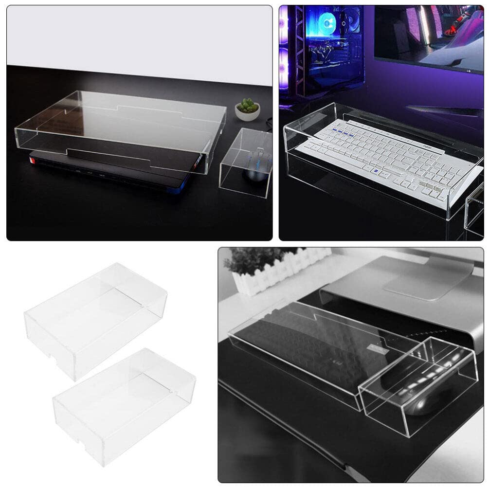 2Pcs Clear Acrylic Mouse Cover Protector for Laptop & Computer - Anti-Dust Transparent Wireless Mouse Case - Perfect for Gaming, Office Work & Home Use