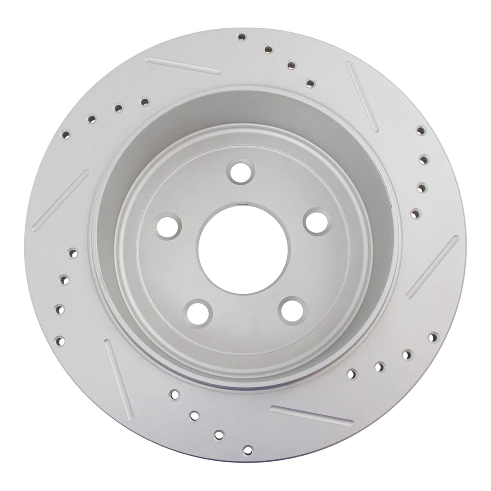 Premium Rear Performance Brake Rotors Set - Solid G-Coated Cross Drilled & Slotted - Compatible with 2007-2018 Jeep Wrangler JK - Enhanced Stopping Power for Off-Road & Daily Driving