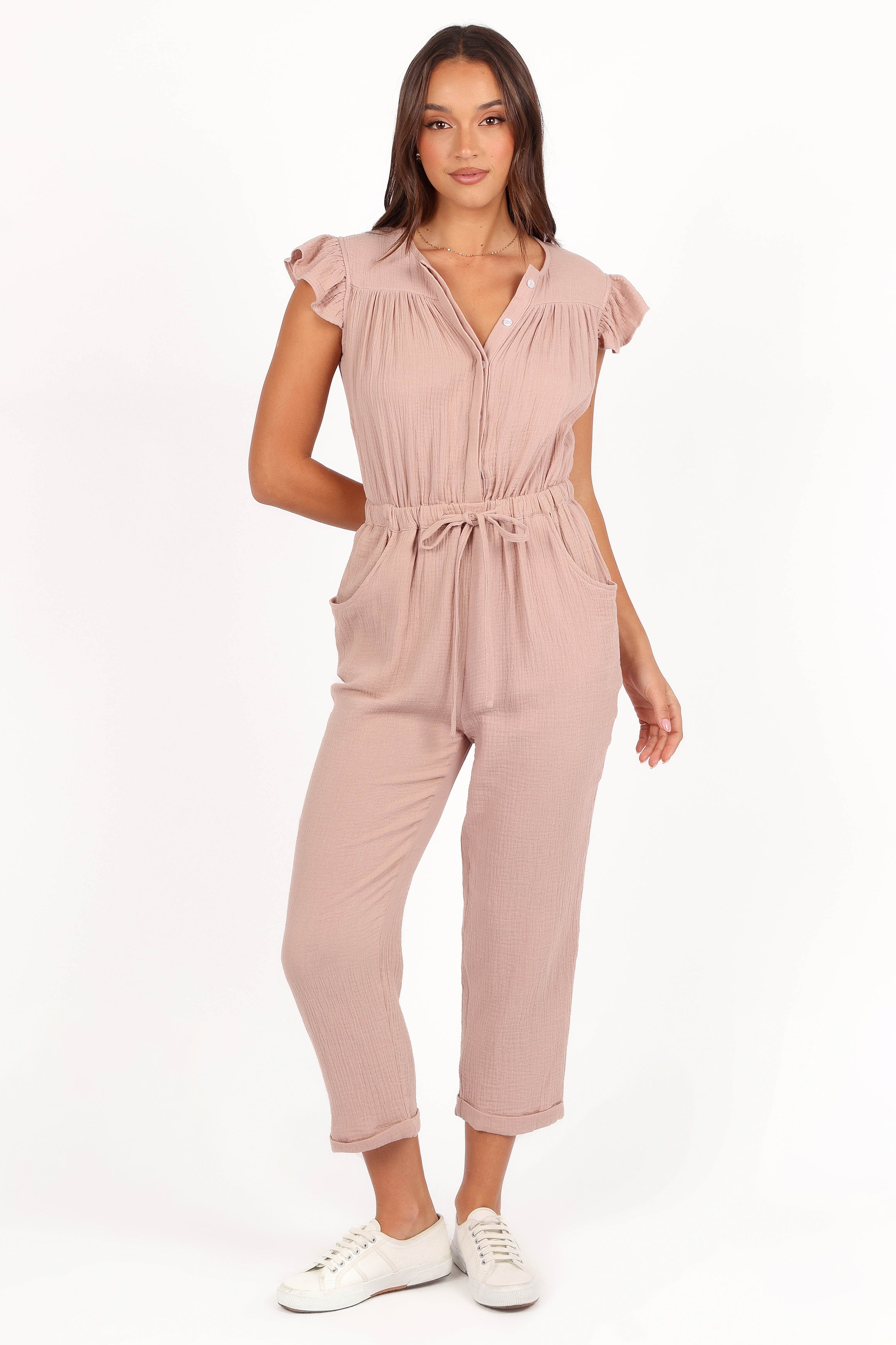 Brooklyn Jumpsuit for Women - Elegant Dusty Mauve Romper | Casual & Dressy Outfits for Summer, Parties & Date Nights