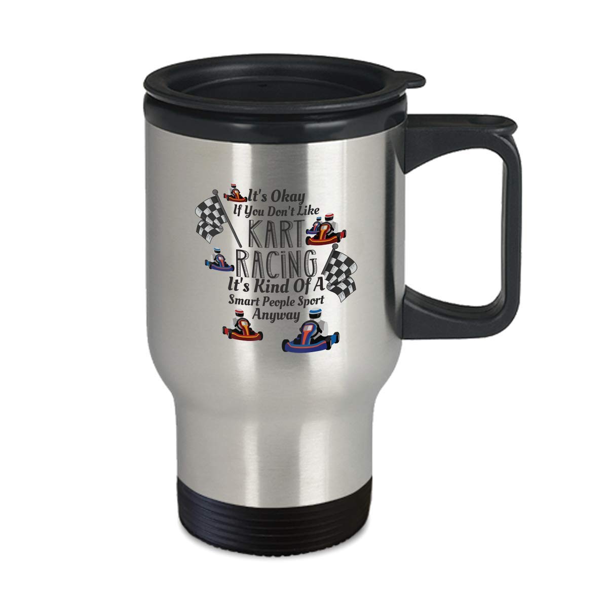 14 oz Insulated Travel Mug for Coffee & Tea - Leak-Proof Stainless Steel Racer Design - Perfect for Commuting, Road Trips & Outdoor Adventures