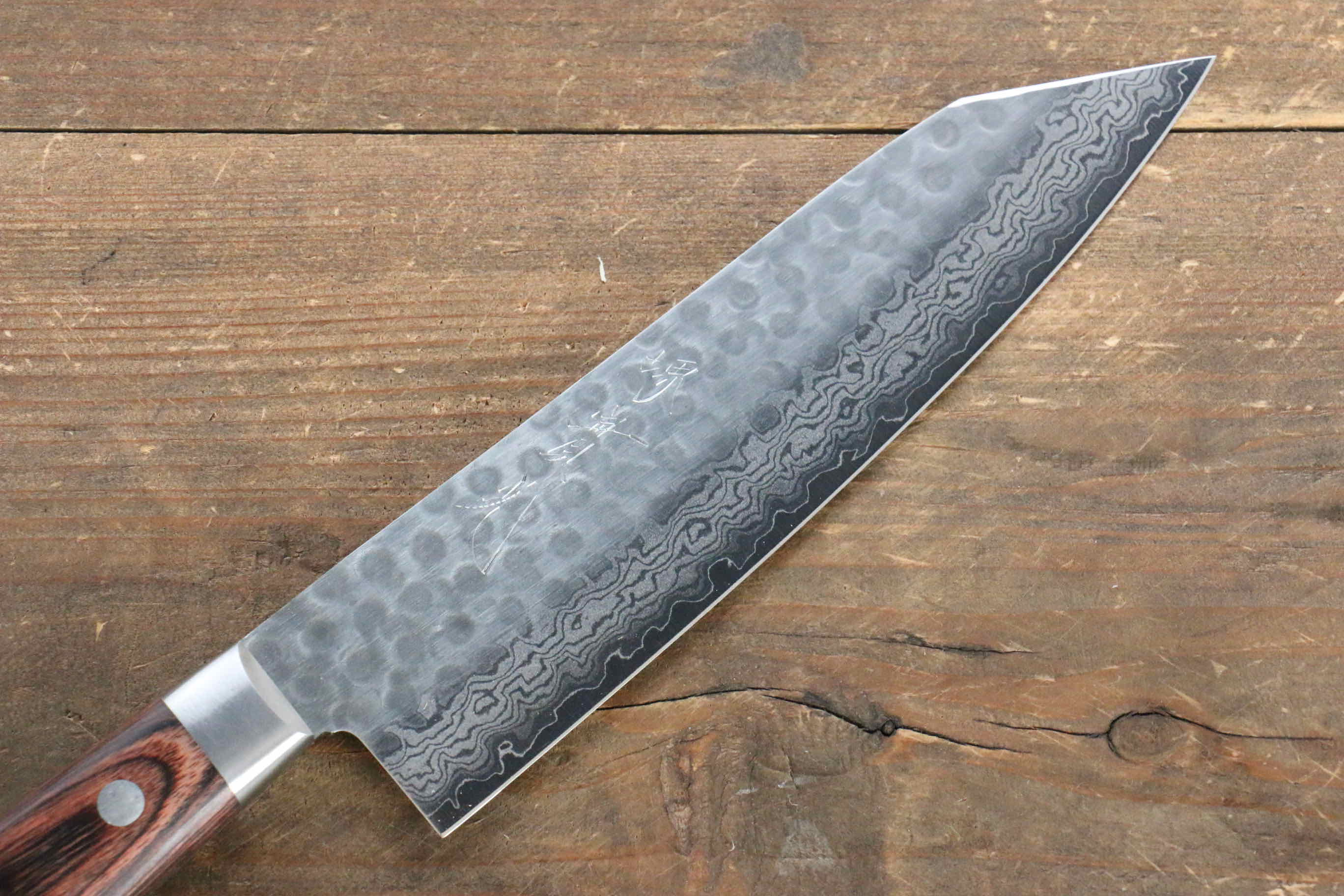 Premium Jikko VG10 17-Layer Kiritsuke Santoku Knife 170mm - Japanese Damascus Steel with Mahogany Handle - Perfect for Sushi, Vegetables & Meat Slicing