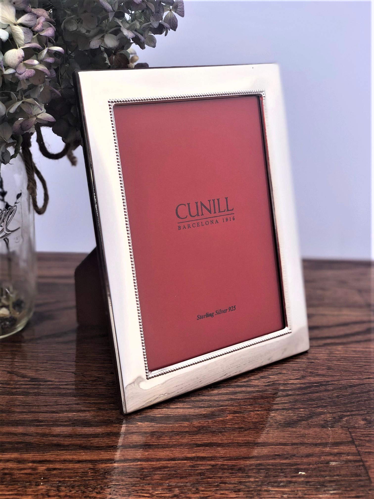 Cunill 9246 .925 Sterling Silver Beaded Wide 4x6 Inch Picture Frame - Elegant Home Decor for Photos, Artwork & Display