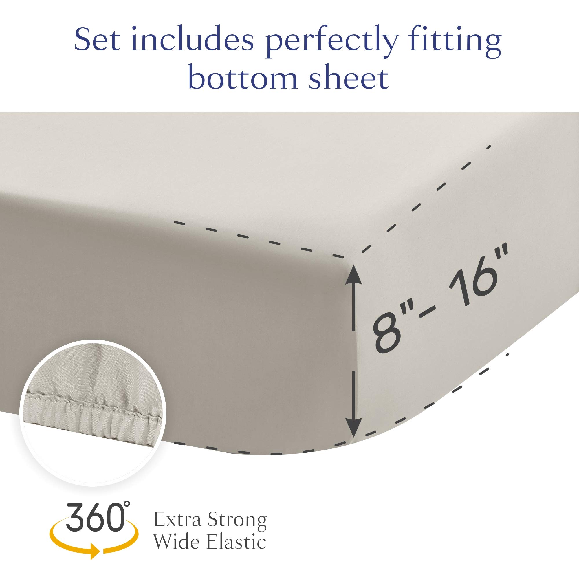 California Design Den 500 Thread Count 100% Cotton King Sheet Set - Cooling, Breathable, Deep Pocket Luxury Sateen Bed Sheets for Hotel Comfort | Foam Gray | Perfect for Hot Sleepers & Master Bedrooms