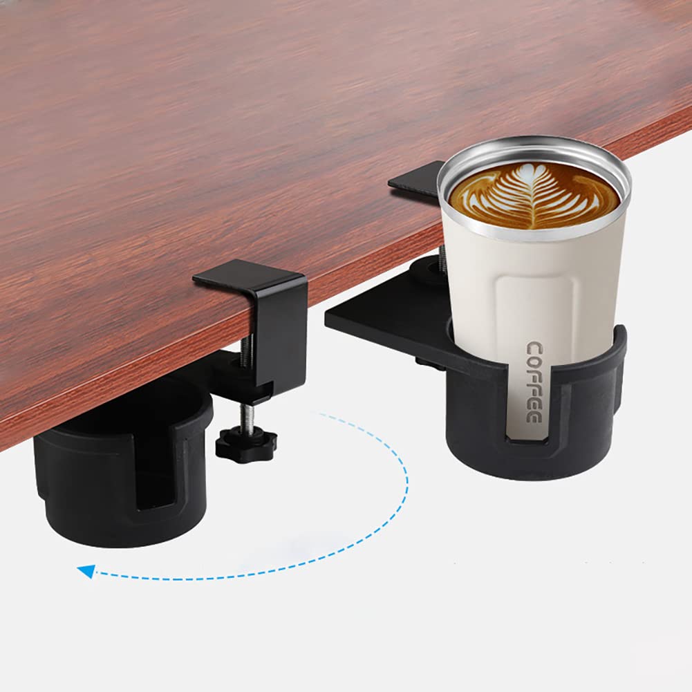 180° Rotating Under Desk Cup Holder - Anti-Spill Coffee Mug & Water Bottle Stand for Home, Office, School - Perfect for Workspace Organization & Clutter-Free Desks