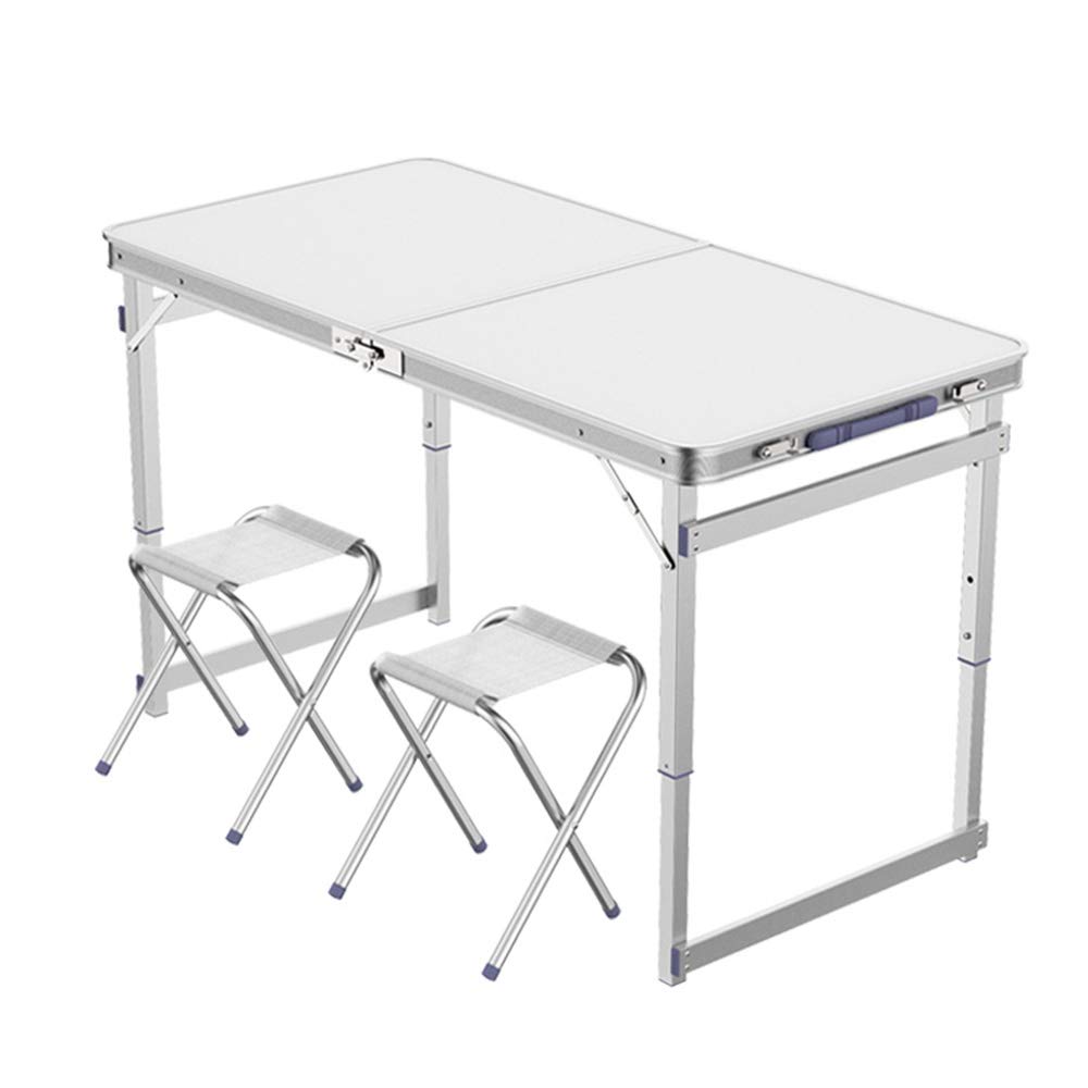 Portable Folding Table for Outdoor, Camping, Picnic & Office - Lightweight Square Tube Design with Chairs - Perfect for Travel, Home & Market Stall Use