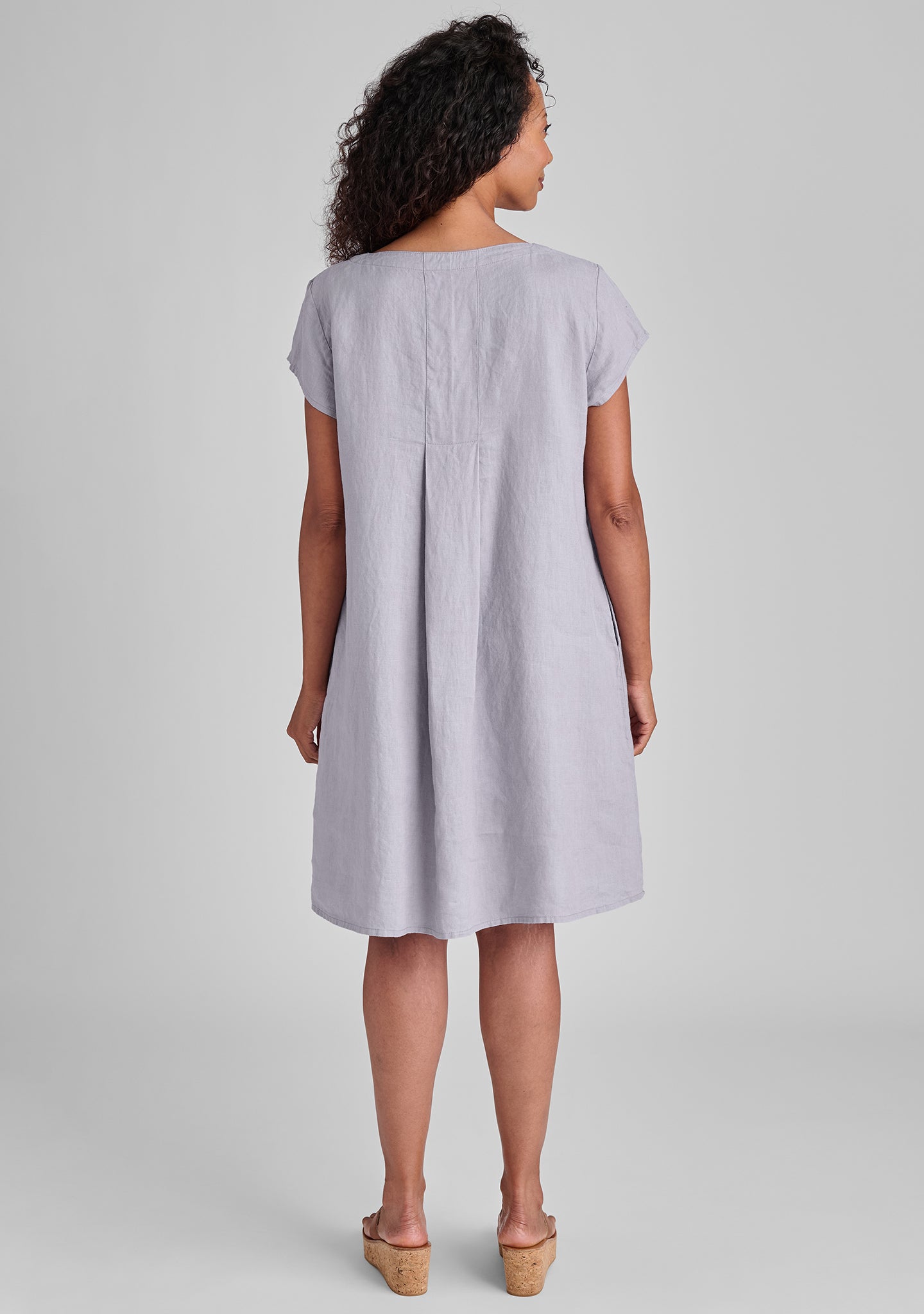 Tuck Back Linen Shift Dress - Women's Casual Summer Dress for Beach, Office & Everyday Wear