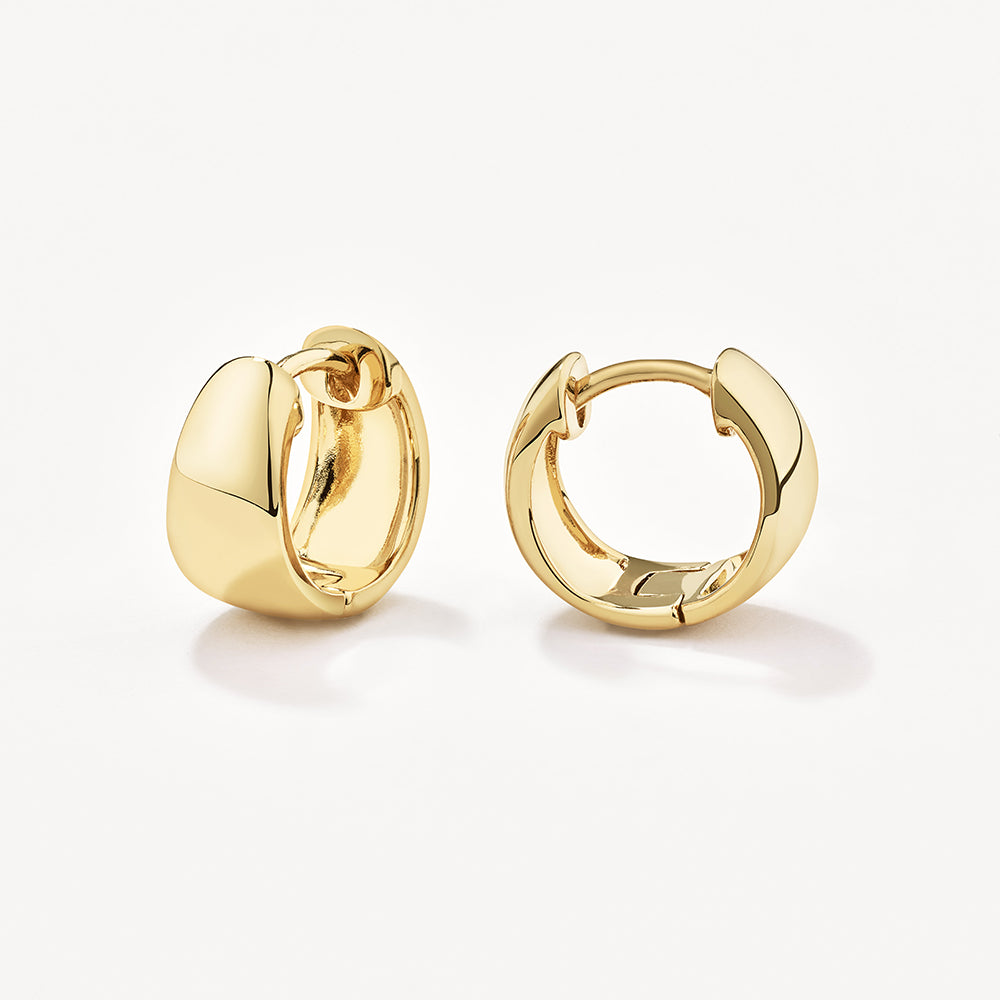 Gold Thick Dome Huggies Earrings for Women - Elegant Statement Jewelry for Parties, Weddings & Special Occasions