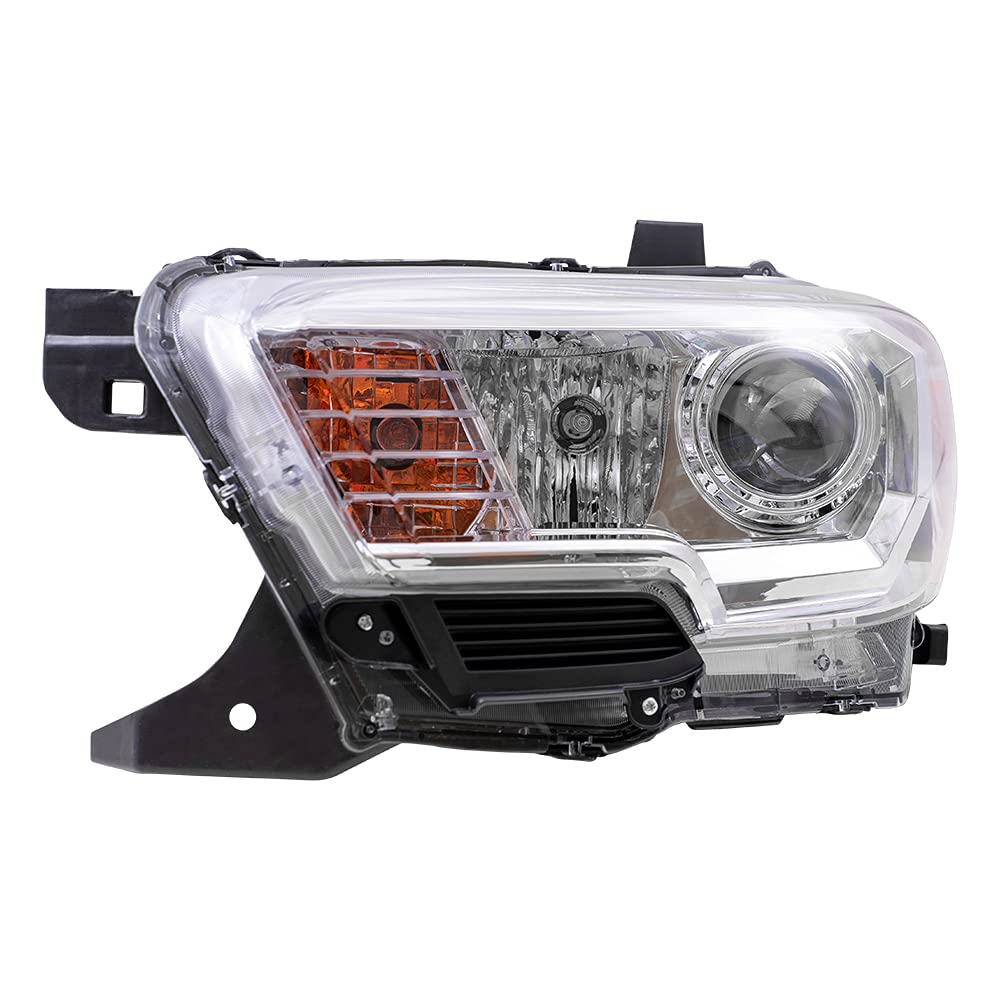 Brock Aftermarket Replacement Driver Left Halogen Headlight Assembly for 2019-2023 Toyota Tacoma - No LED DRL, Fog Light Compatible | Perfect for Night Driving & Off-Road Adventures