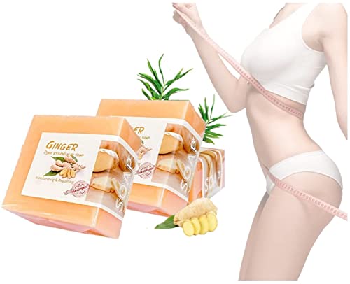 Organic Ginger Bar Soap for Detox & Slimming - Natural Lymphatic Drainage Soap for Swelling & Pain Relief, All Skin Types (5 Pack) | Perfect for Post-Workout Recovery & Relaxing Bath Time