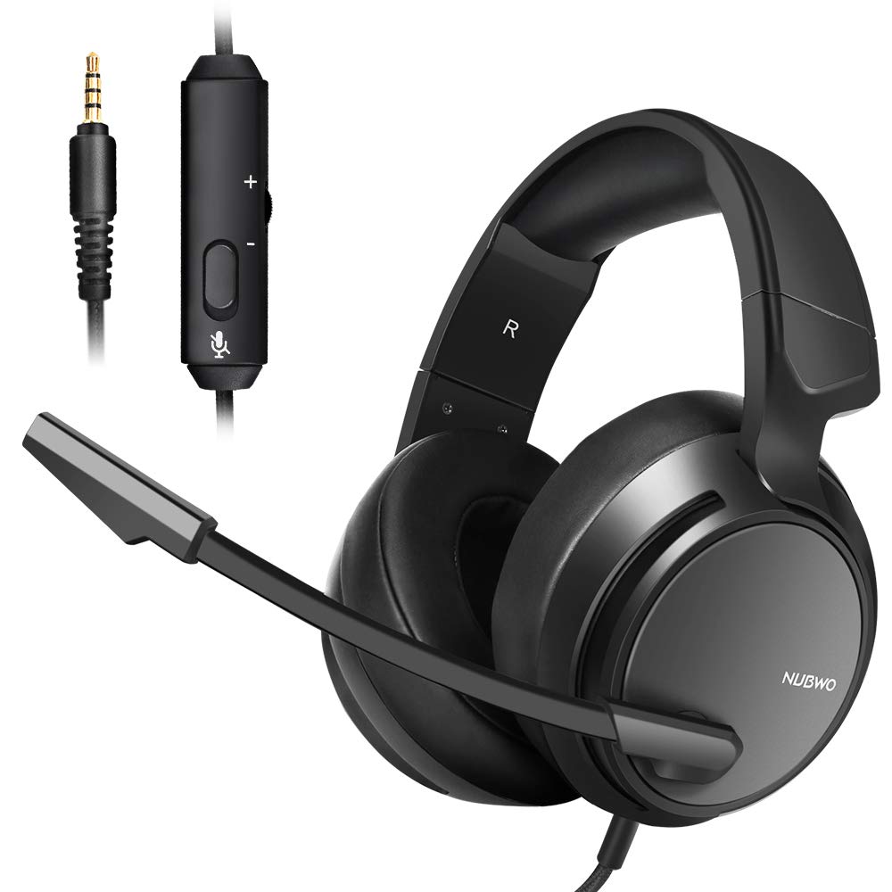 Best Gaming Headset for PS4, PS5, Xbox One & PC - Over-Ear Headphones with Bass Surround, Noise Cancelling Mic, Memory Foam Earmuffs & Volume Control - Perfect for Online Gaming, Streaming & Work from Home