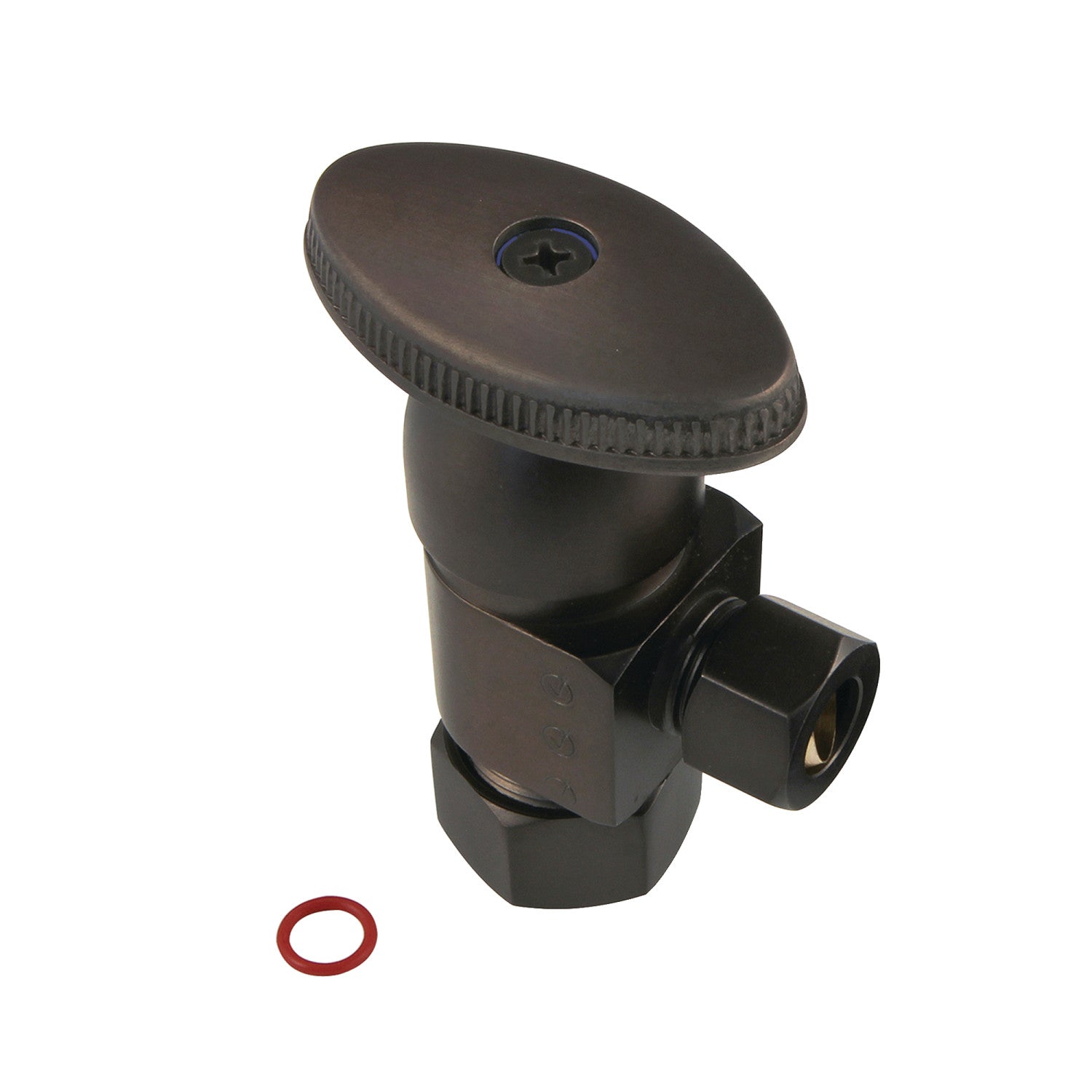 Americana CD53305VA 5/8 Inch O.D. x 3/8 Inch O.D. Anti-Seize Ceramic Quarter-Turn Angle Stop Valve - Oil Rubbed Bronze - Perfect for Bathroom, Kitchen & Plumbing Repairs