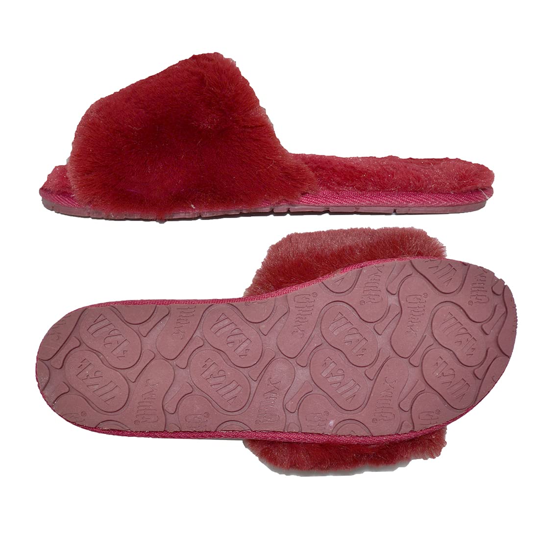 Millffy Women's Fluffy Faux Wool Fuzzy Slippers - Open Toe Soft Fur House Shoes for Women - Cozy Indoor/Outdoor Slippers for Lounge, Spa & Home Comfort