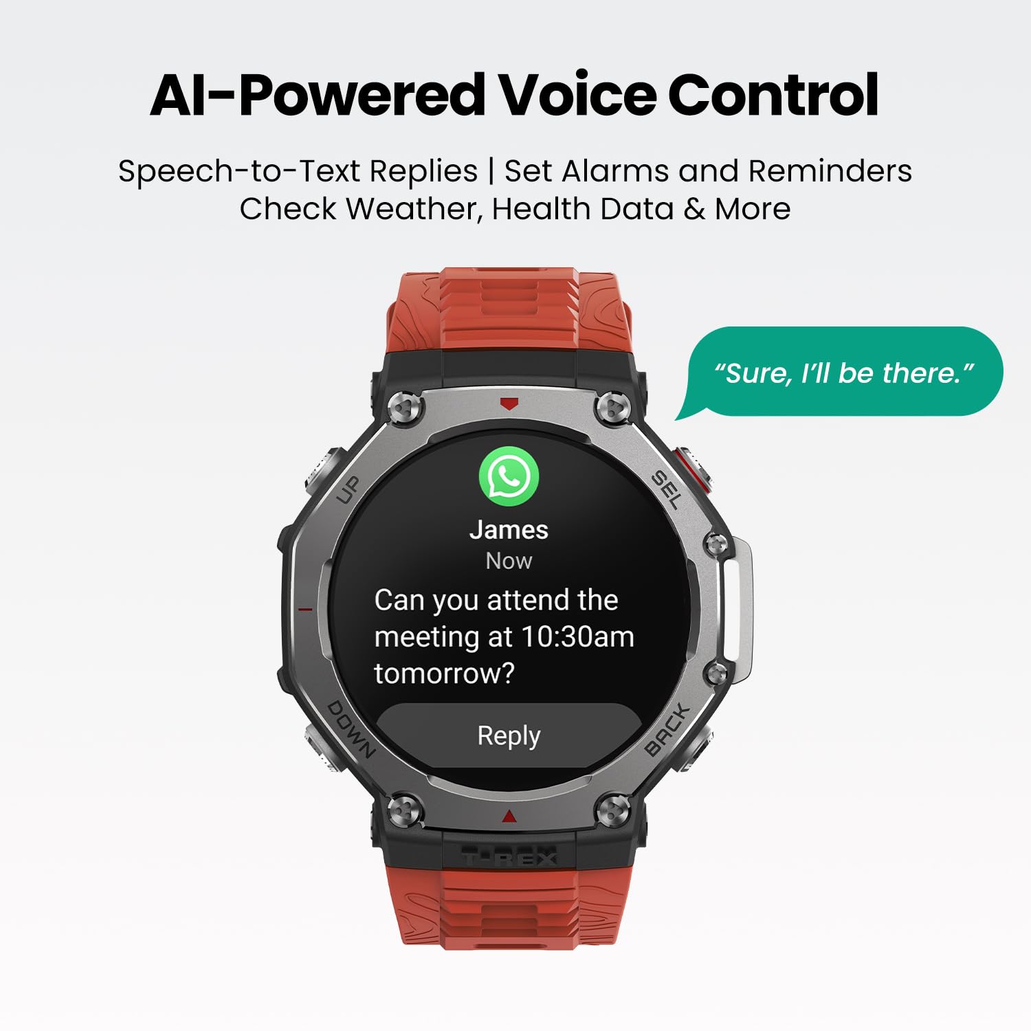Amazfit T-Rex 3 Rugged Military Smartwatch for Men - 48mm GPS Fitness Tracker with Offline Maps, 100m Waterproof, 170+ Sport Modes, AI Voice Control - Renewed (Lava) | Perfect for Outdoor Adventures, Hiking, Swimming & Extreme Sports
