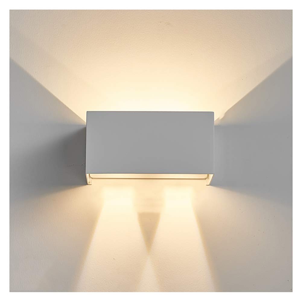 Modern Square Wall Sconce Lights - Aluminum Bedroom Wall Lamp for Bedside, Corridor, Porch & Loft - White LED Lighting Fixture (Perfect for Ambient Bedroom Lighting, Hallway Illumination & Entryway Decor)