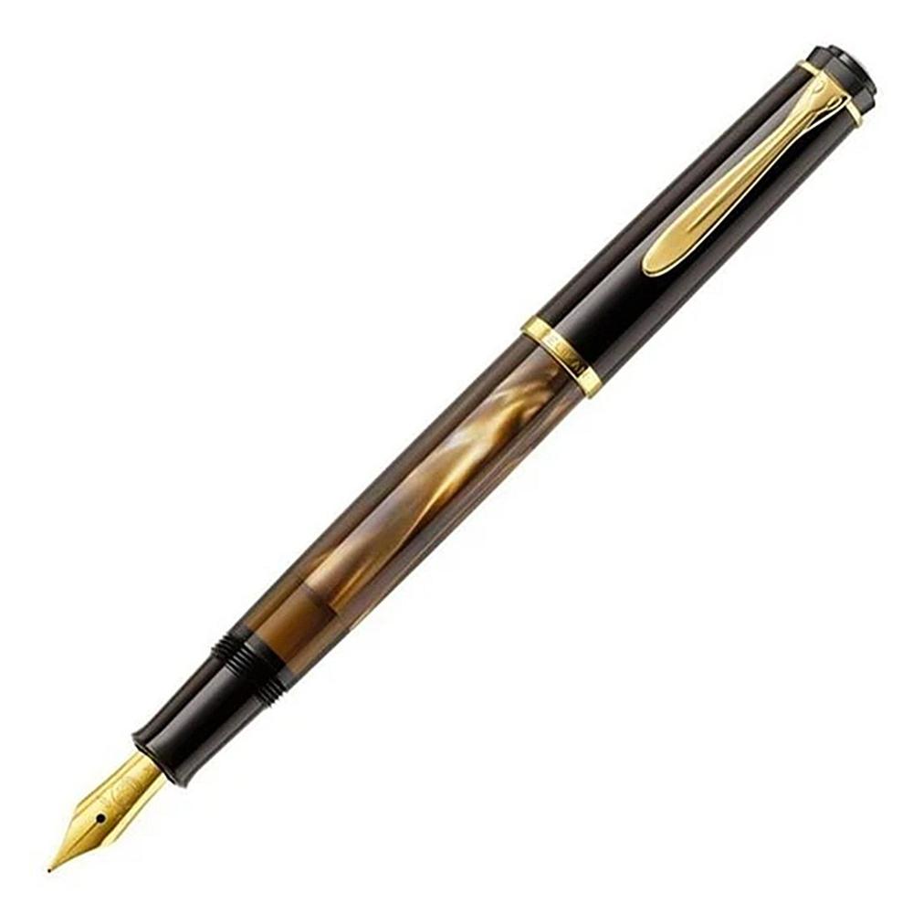 Pelikan M200 Classic Marbled Brown Fountain Pen - Premium Writing Instrument for Professionals & Collectors - Perfect for Office, Signature & Gift Giving