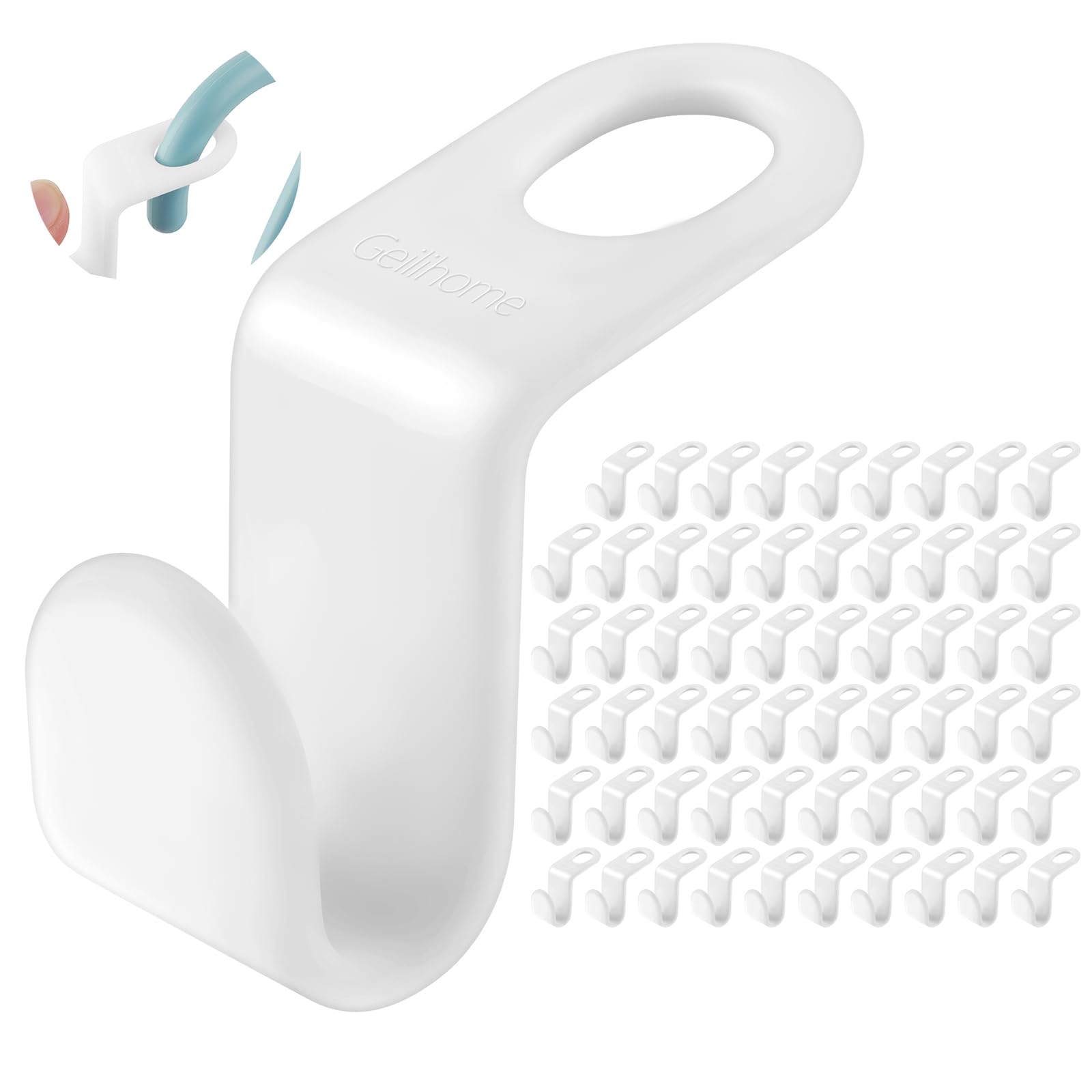 60PCS Heavy Duty Clothes Hanger Connector Hooks - Space Saving Cascading Closet Organizer for Jackets, Pants & Dresses - White Hanging Storage Solution for Small Closets & Wardrobes