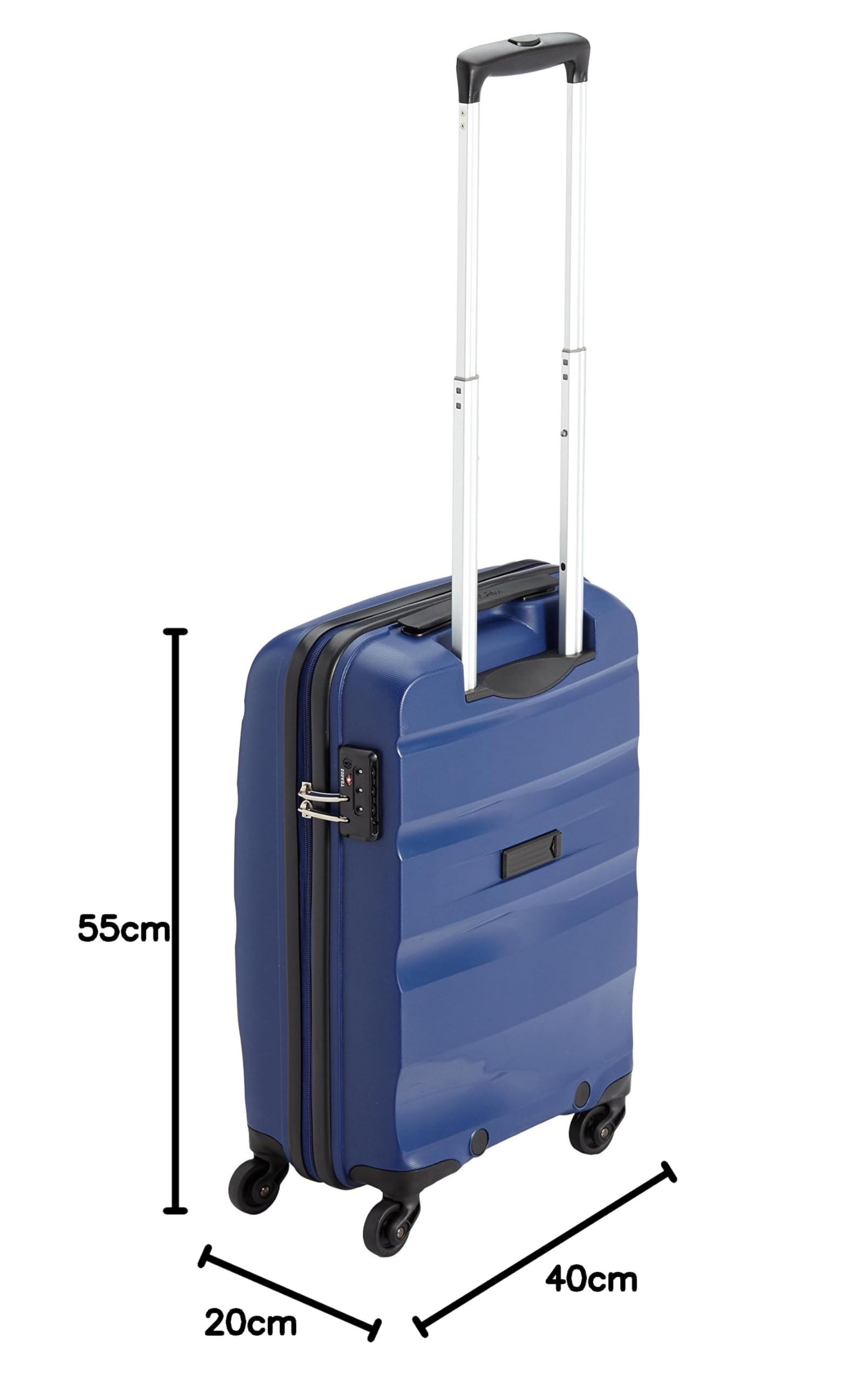 American Tourister Bon Air Spinner Luggage 55cm 31.5L Carry-On Suitcase with 360° Wheels - Midnight Blue for Business Travel & Weekend Getaways
