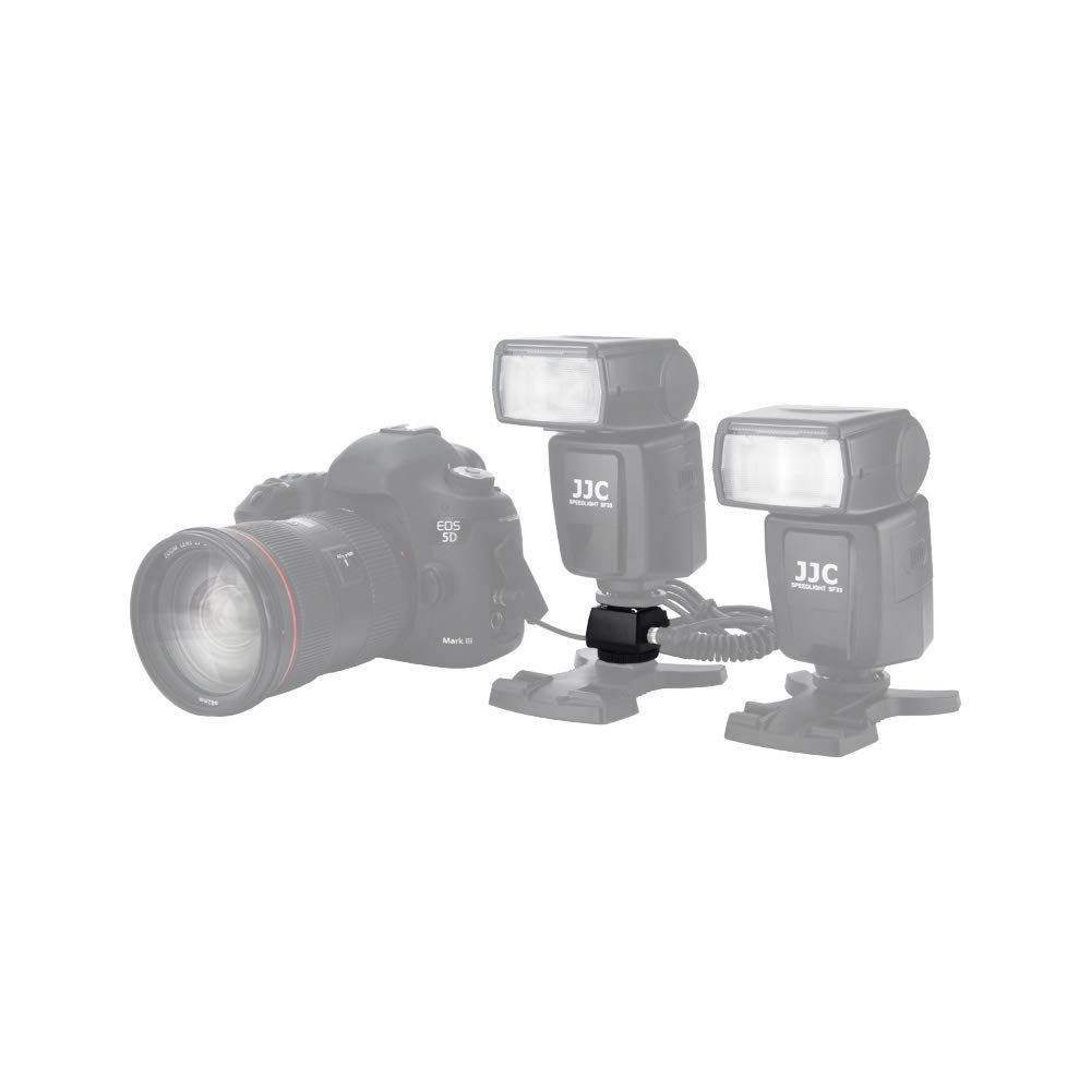 JJC Hot Shoe Adapter with PC Sync & 3.5mm Port for Off-Camera Flash - Studio Lighting Accessory