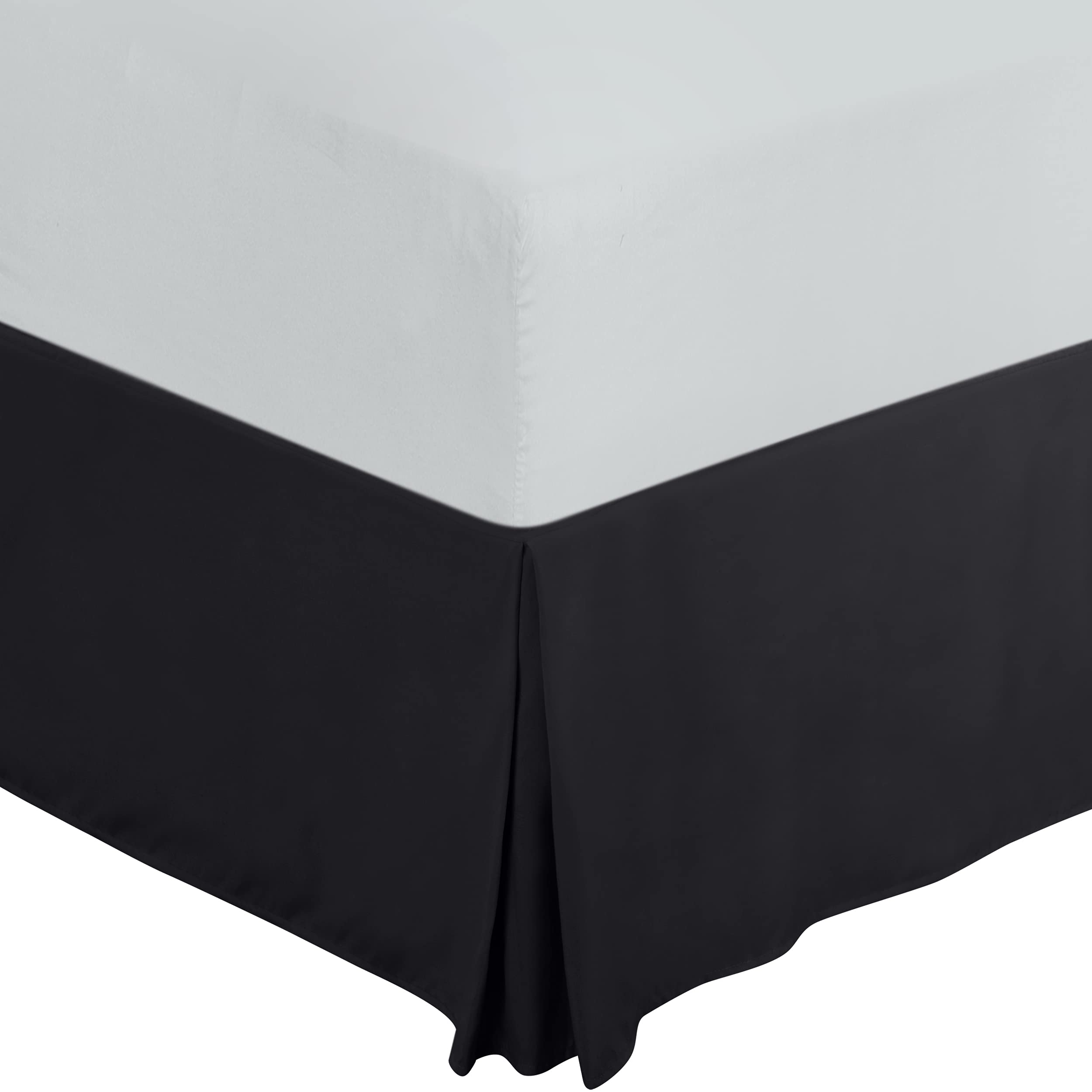 Utopia Bedding King Size Bed Skirt - Soft Quadruple Pleated Ruffle Design with 16 Inch Tailored Drop - Premium Hotel Quality, Shrink & Fade Resistant - Perfect for Master Bedrooms & Guest Rooms (King, Black)