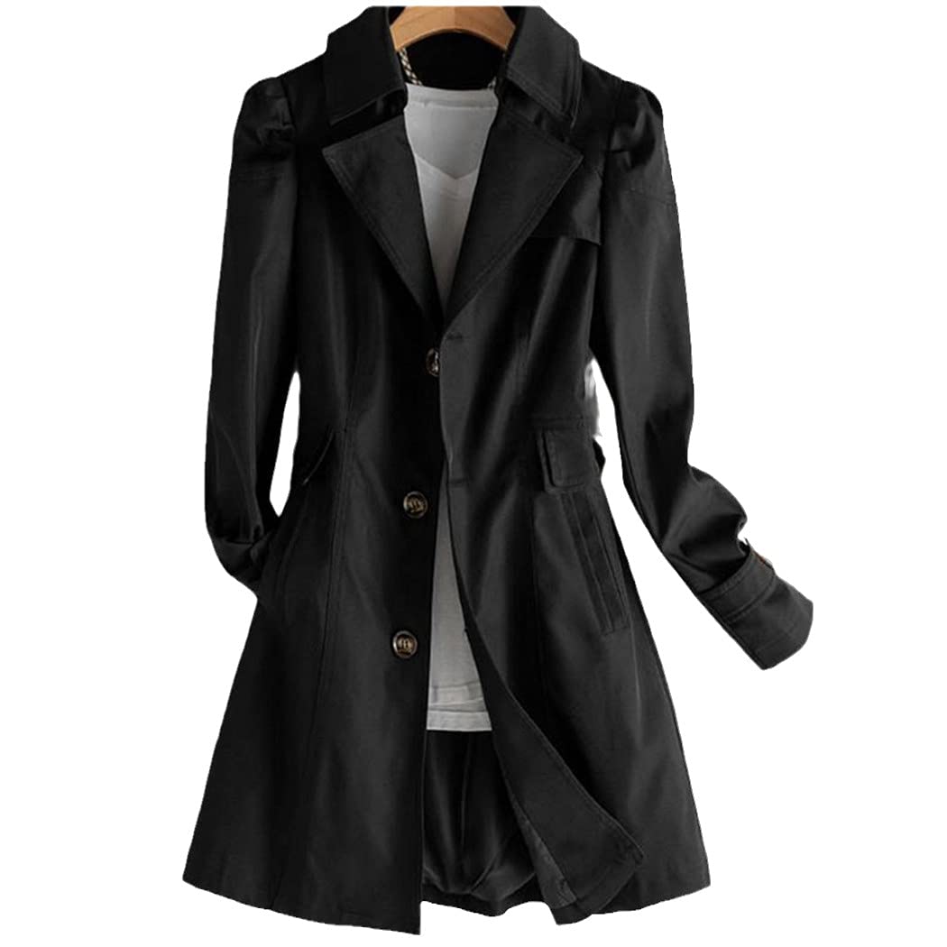 Elegant Slim Long Women's Trench Coat for Spring & Autumn - Office Casual Windbreaker Jacket for Professional Ladies | Perfect for Work, Dating & Outdoor Activities
