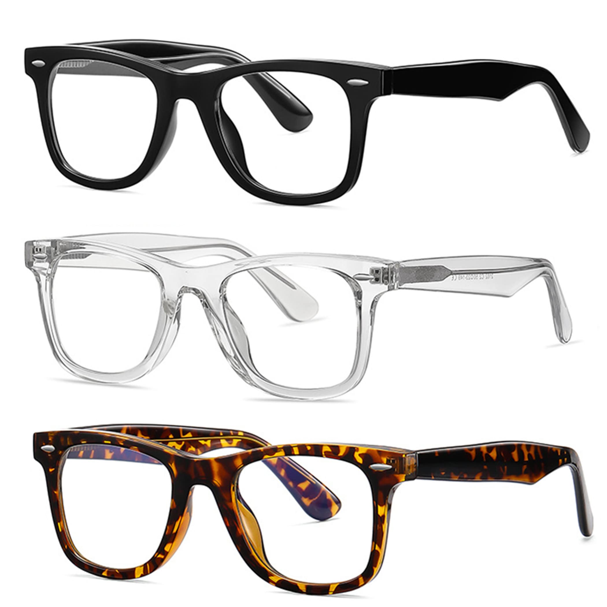 Bullabulling Retro Square Oversized Blue Light Blocking Reading Glasses for Women & Men - Computer Readers with Spring Hinge - Perfect for Office Work, Screen Time & Fashion Accessories