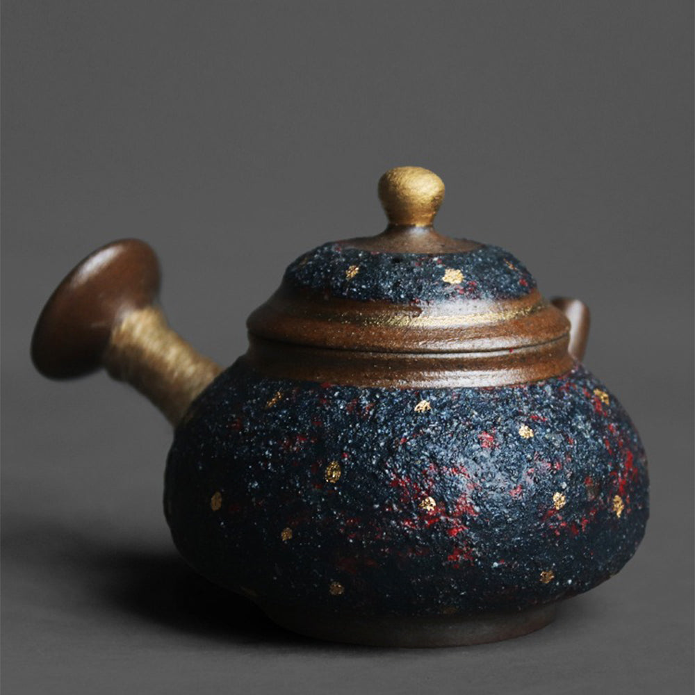 Authentic Japanese Kyusu Teapot - Handmade Sand Clay Pottery for Green Tea & Sencha - Perfect for Tea Ceremonies & Home Brewing