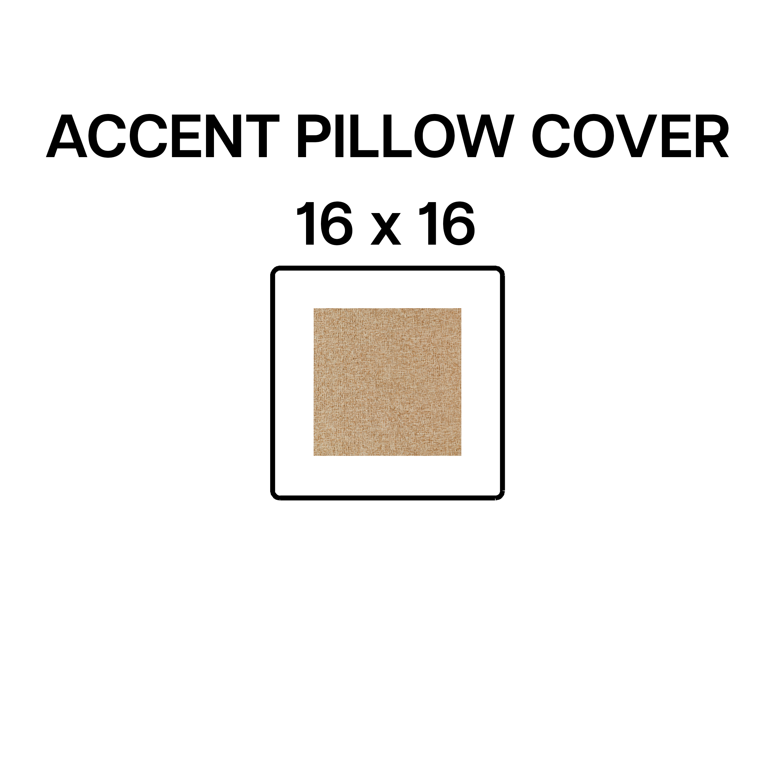 16x16 Inch Flax Linen Accent Pillow Cover - Soft Decorative Throw Pillow Case for Sofa, Bed & Home Decor (BP 640 67)
