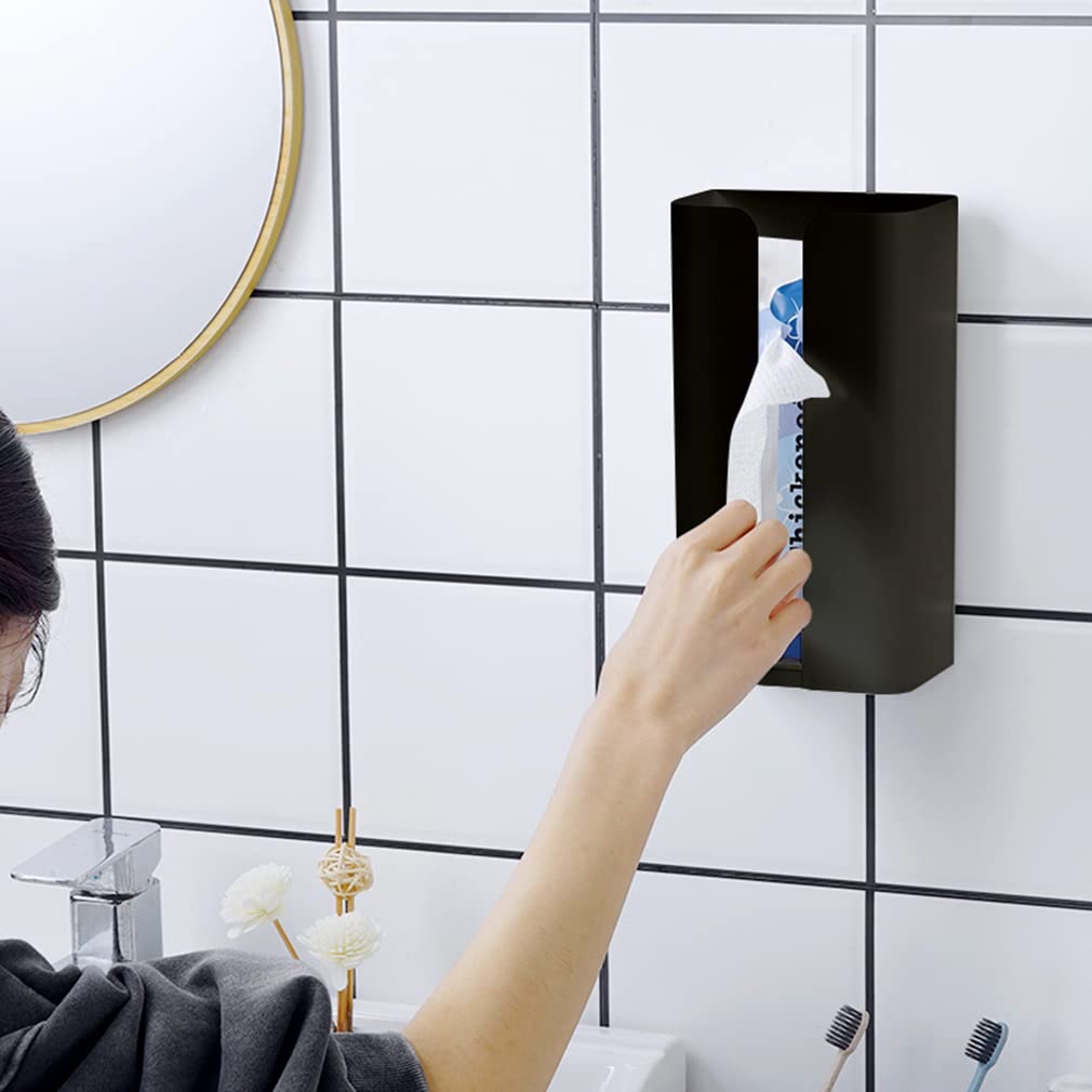 Stainless Steel Wall Mounted Tissue Box Dispenser - Paper Towel Holder for Bathroom, Kitchen & Office - Space Saving Home Organization Solution