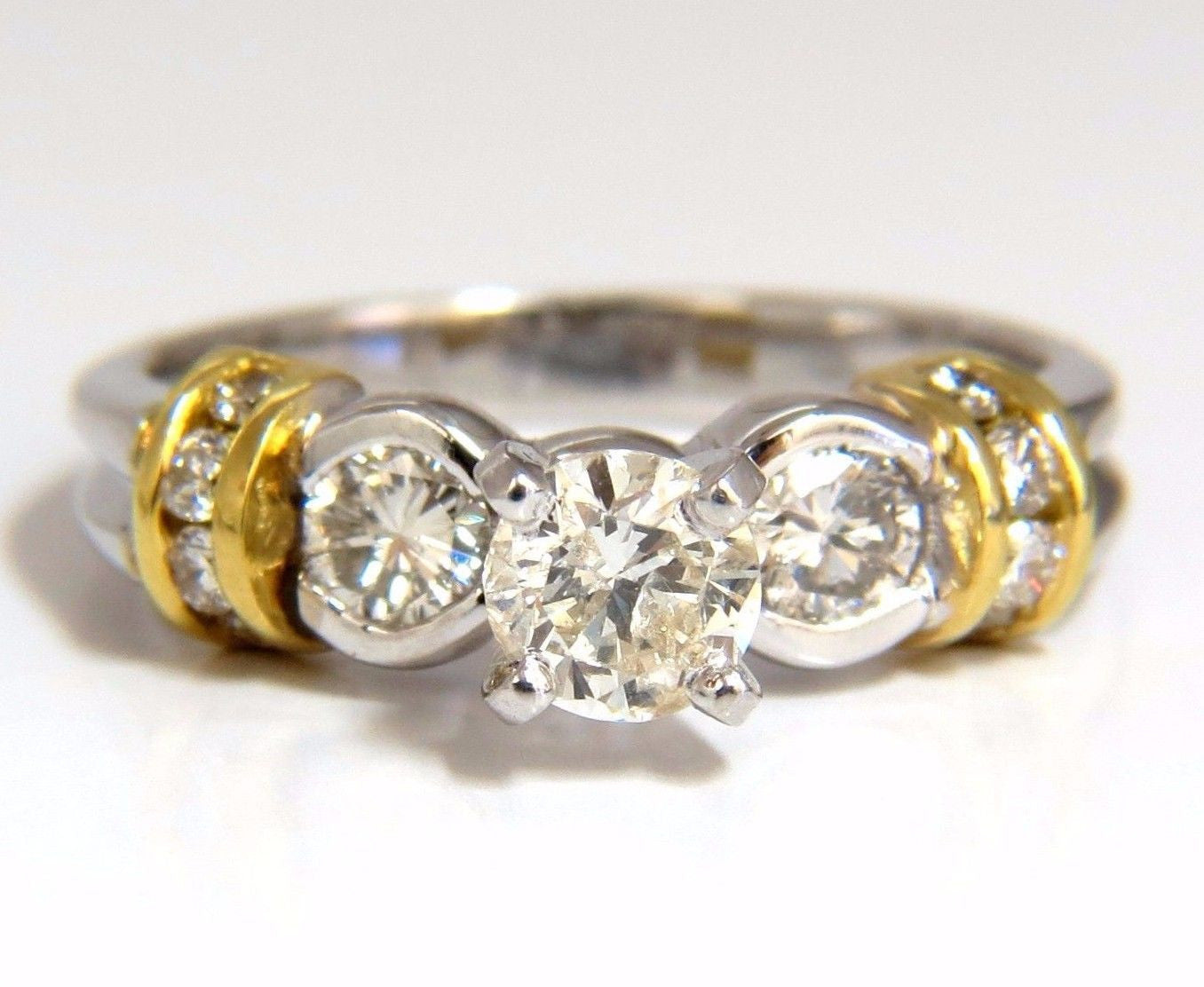 0.75CT Classic Traditional Diamond Ring in 14K Gold with Golden Shoulders - Perfect for Engagement, Wedding & Anniversary Gifts