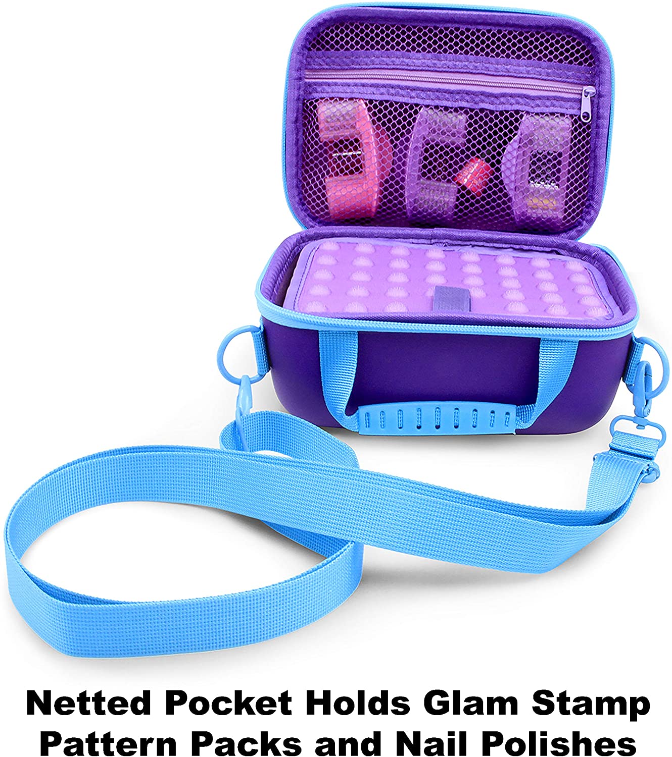 CASEMATIX Travel Storage Case for Cool Maker GO GLAM Nail Stamper Studio - Fits Blinger Deluxe Set, Styling Tools & Gem Refills - Perfect for Travel, Birthday Gifts & Salon Organization