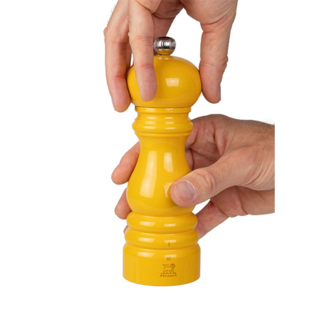 Peugeot Paris u'Select 7-Inch Premium Pepper Grinder - Adjustable Coarseness, Saffron Yellow - Perfect for Kitchen, Dining Table & Gourmet Cooking